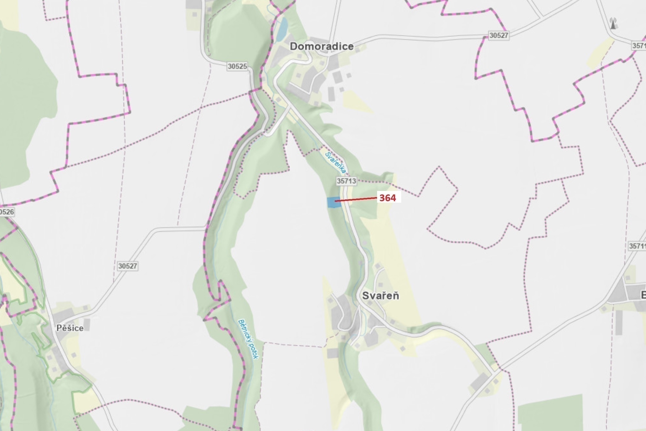 Lesní pozemek o výměře 4766 m2, podíl 1/1, katastrální území Svařeň, obec Vysoké Mýto, obec s rozšíř