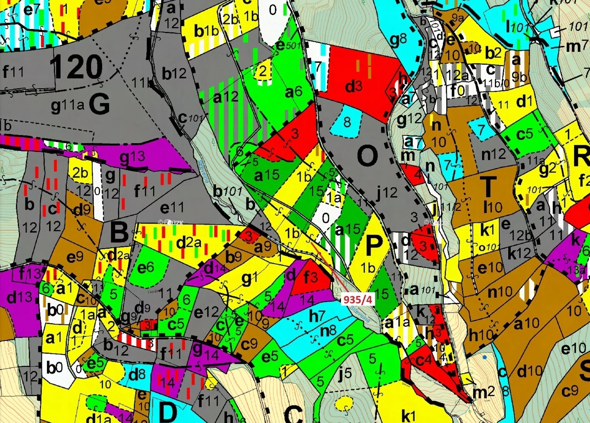Lesní pozemek o výměře 3 532 m2, podíl 1/1, katastrální území Jílové u Držkova, obec Jílové u Držkov