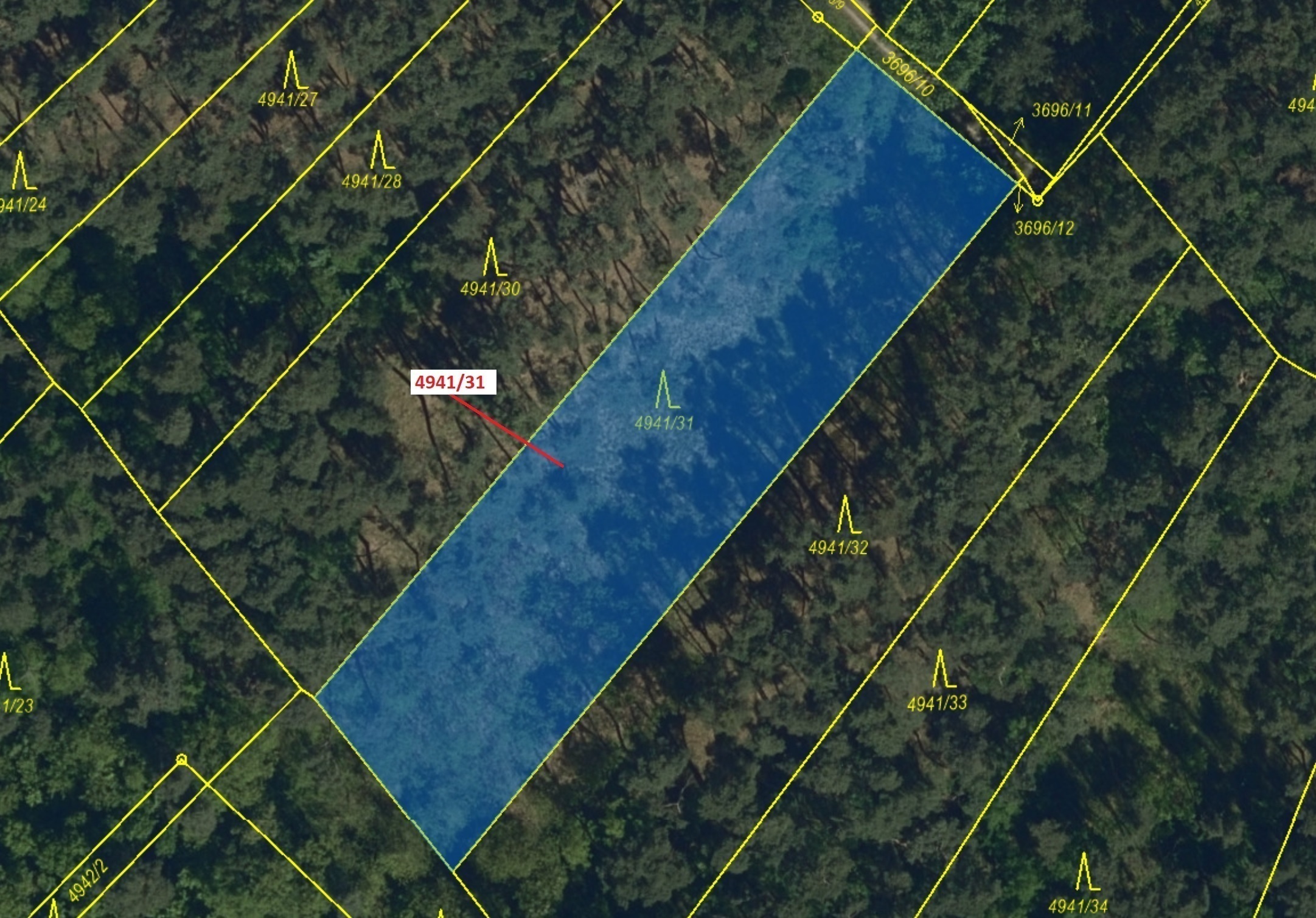 Lesní pozemek o výměře 2231 m2, podíl 1/1, katastrální území Vracov, obec Vracov, obec s rozšířenou 