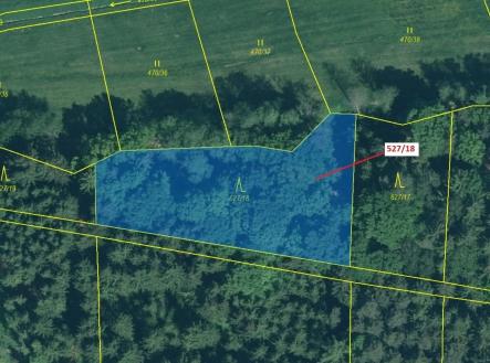 Prodej pozemku, les, 2 071 m²