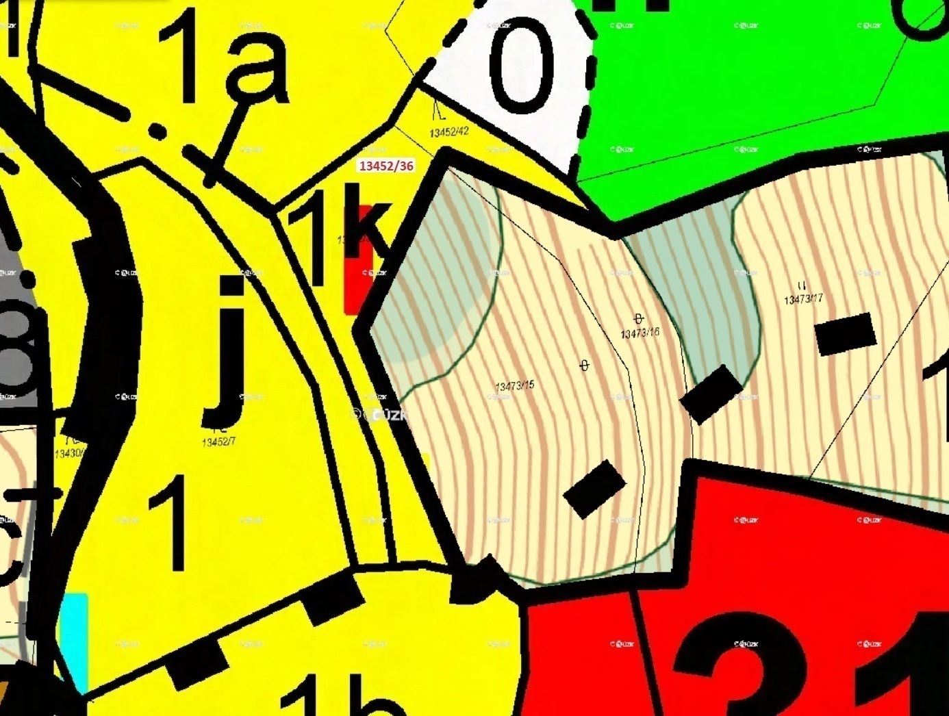 Lesní pozemek o výměře 1217 m2, podíl 1/1, katastrální území Hovězí, obec Hovězí, obec s rozšířenou 