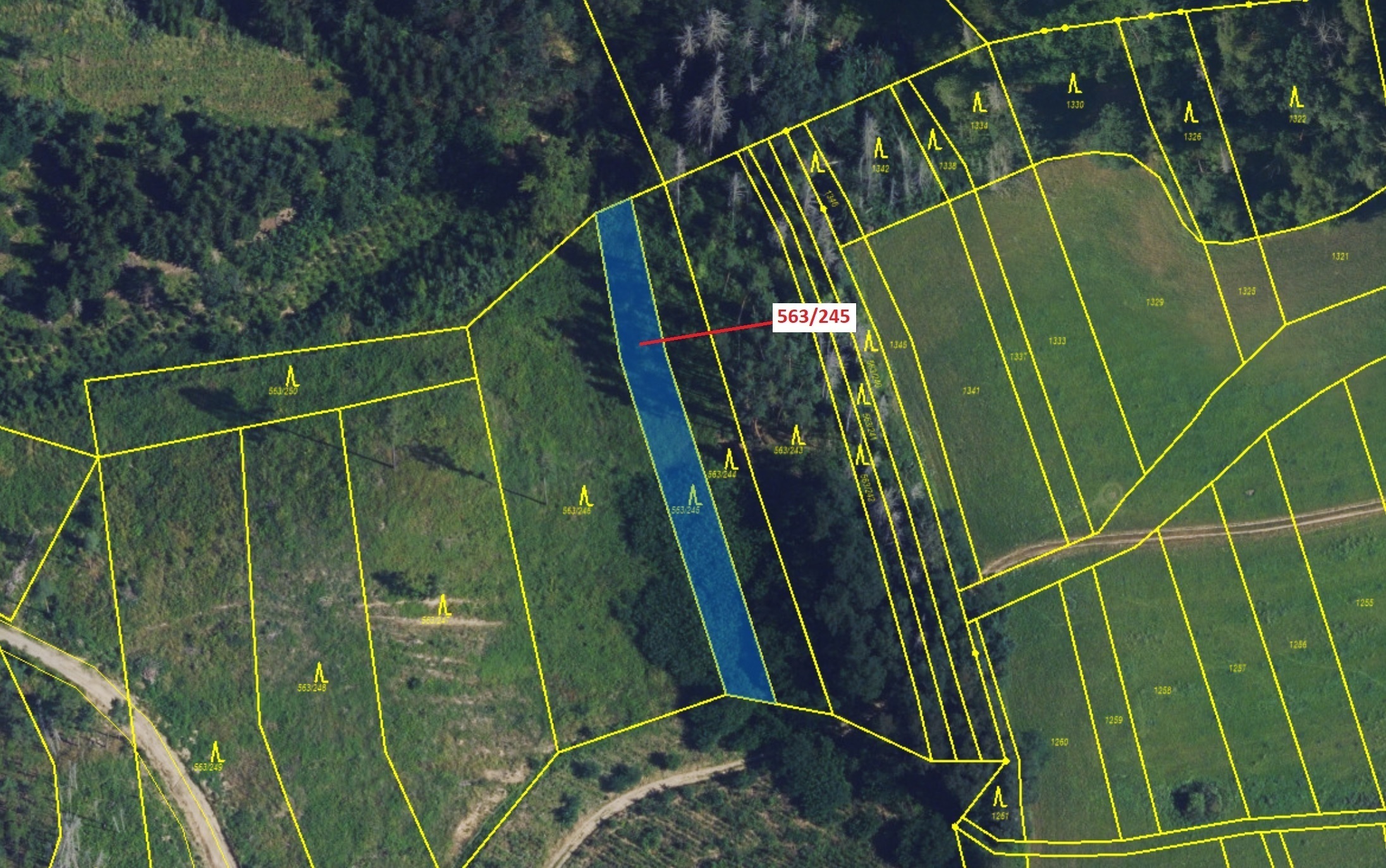 Lesní pozemek o výměře 1009 m2, podíl 1/1, katastrální území Spešov, obec Spešov, obec s rozšířenou 