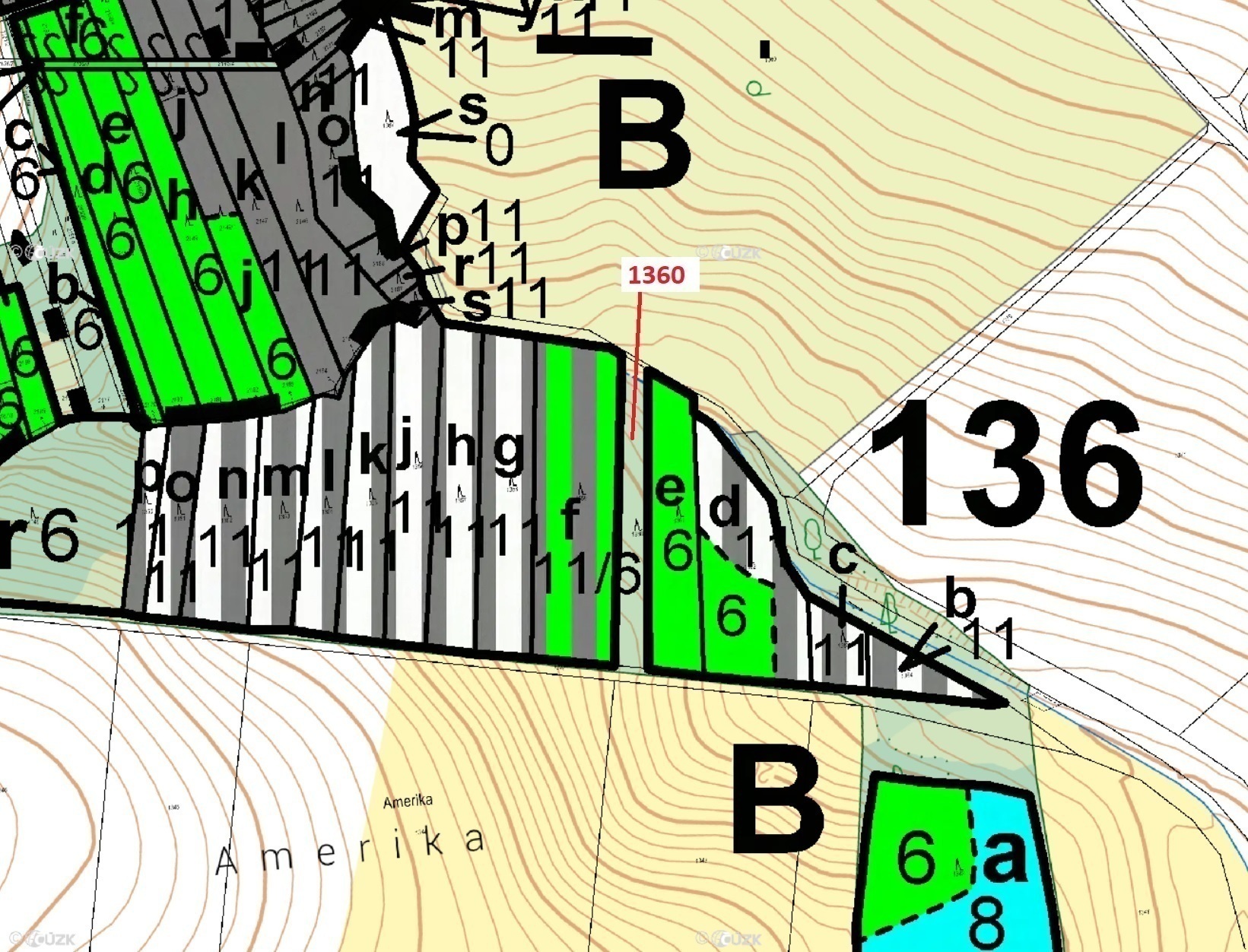 Lesní pozemek o výměře 1221 m2, podíl 1/1, katastrální území Hradčany na Moravě, obec Hradčany, obec