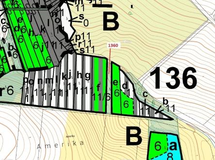 Prodej pozemku, les, 1 221 m²