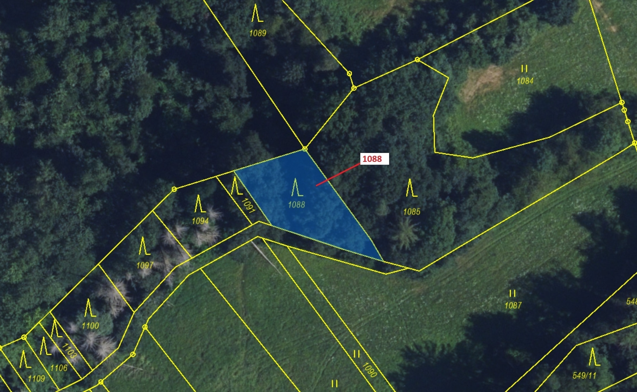 Lesní pozemek o výměře 400 m2, podíl 1/1, katastrální území Spešov, obec Spešov, obec s rozšířenou p