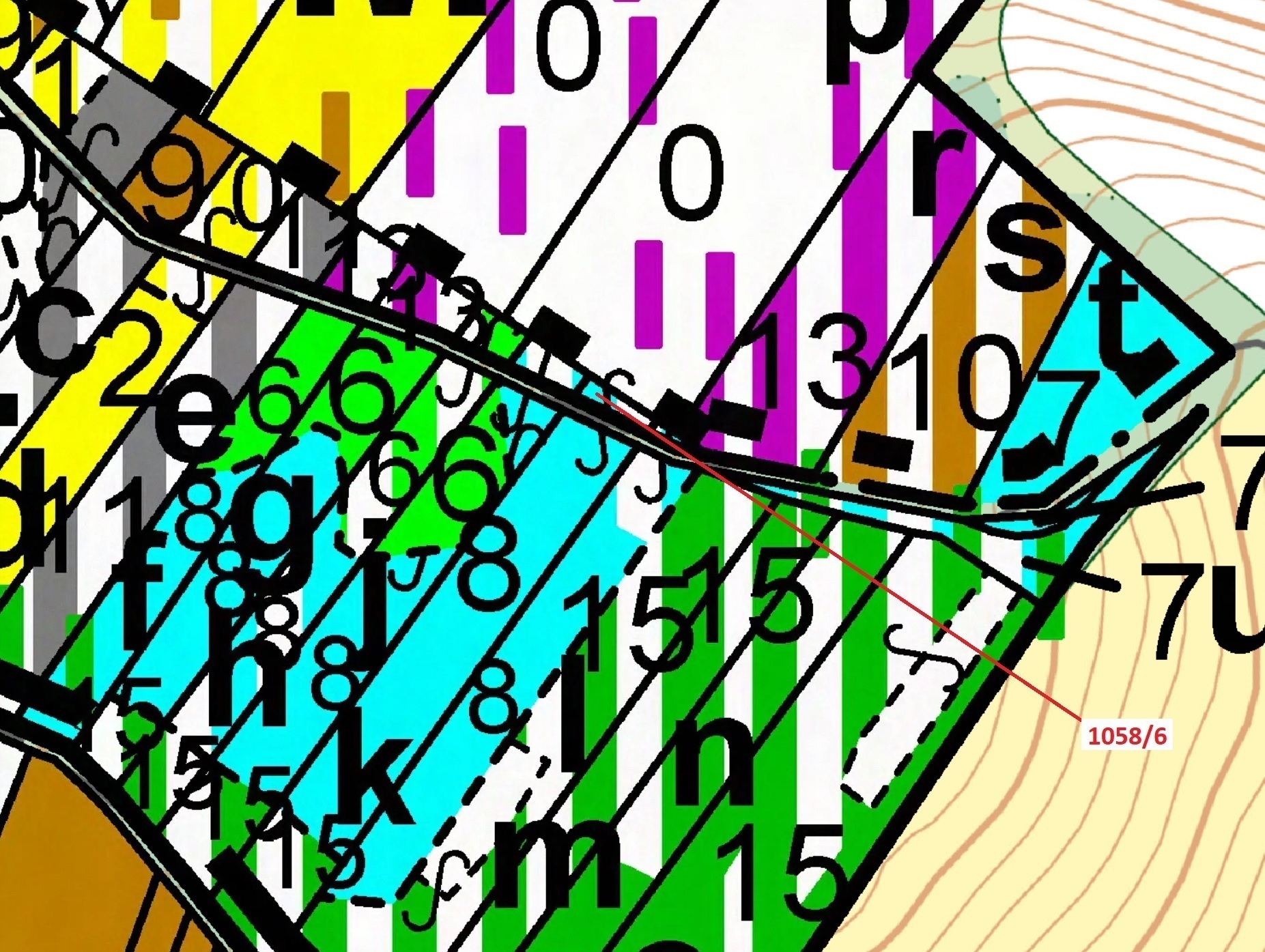 Lesní pozemek o výměře 77 m2, podíl 1/1, katastrální území Veverské Knínice, obec Veverské Knínice, 