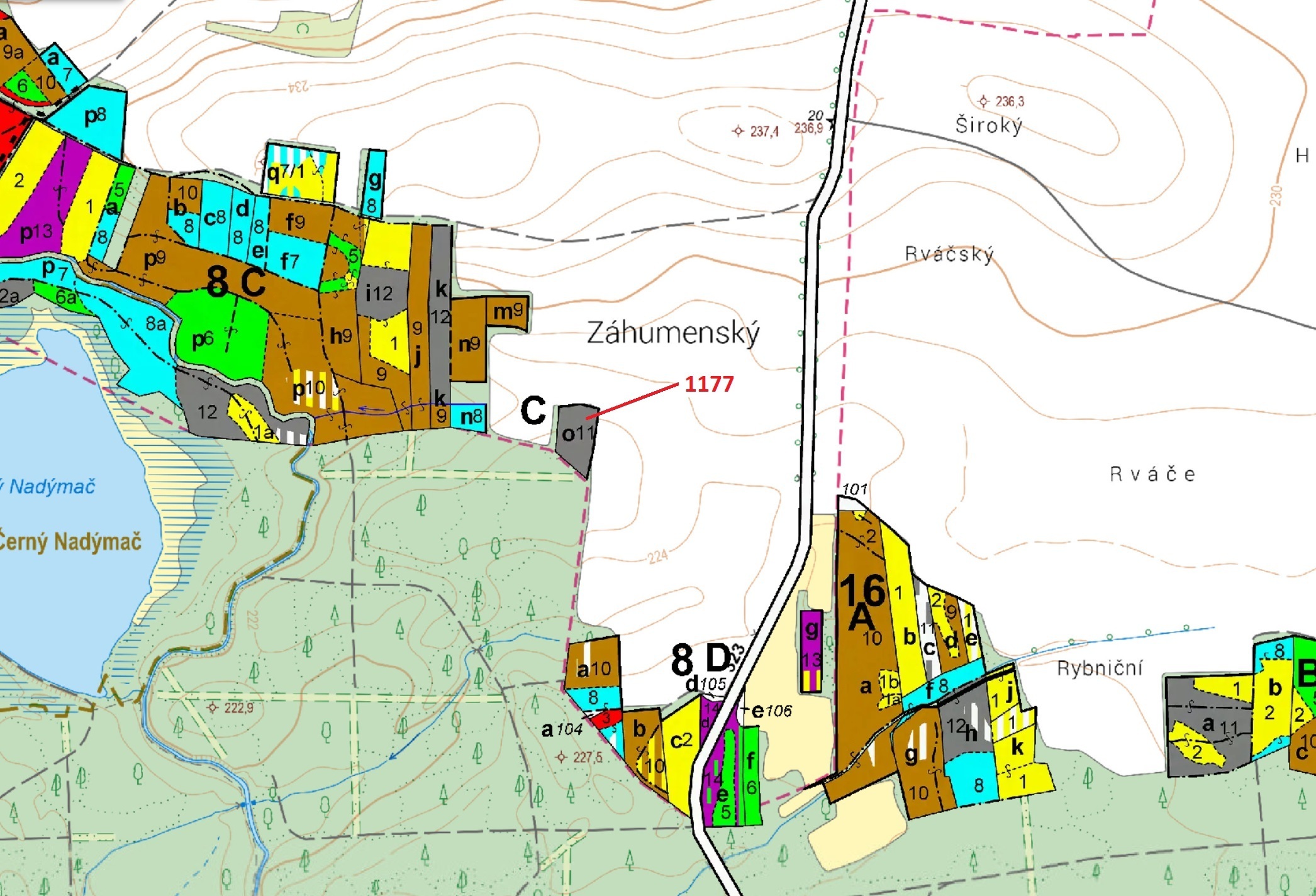 Lesní pozemek o výměře 4658 m2, podíl 1/1, katastrální území Vlčí Habřina, obec Vlčí Habřina, obec s
