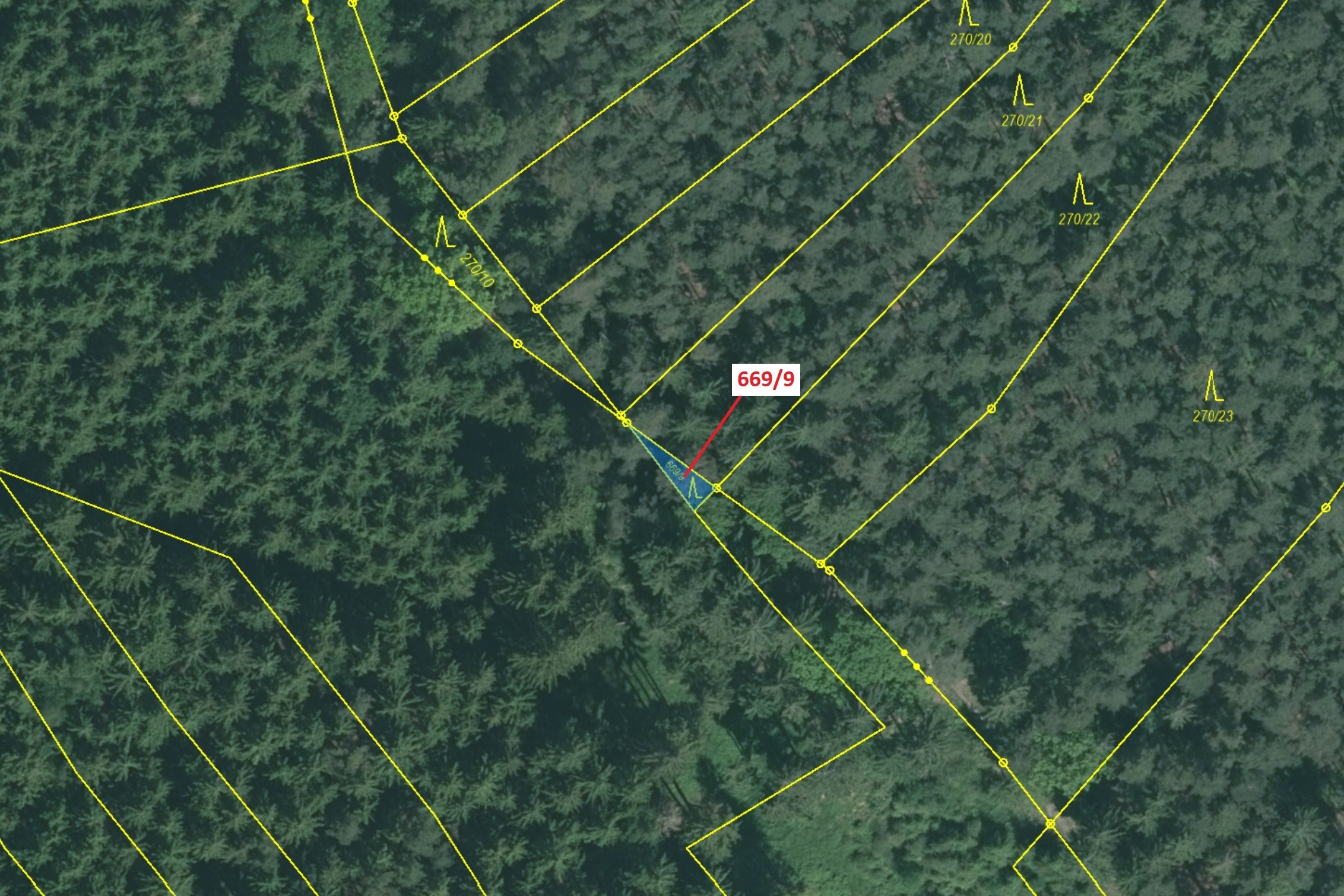 Lesní pozemek o výměře 32 m2, podíl 1/1, katastrální území Chrastavice, obec Chrastavice, obec s roz