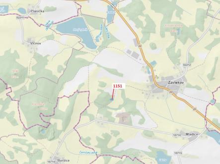 Prodej pozemku, les, 1 331 m²