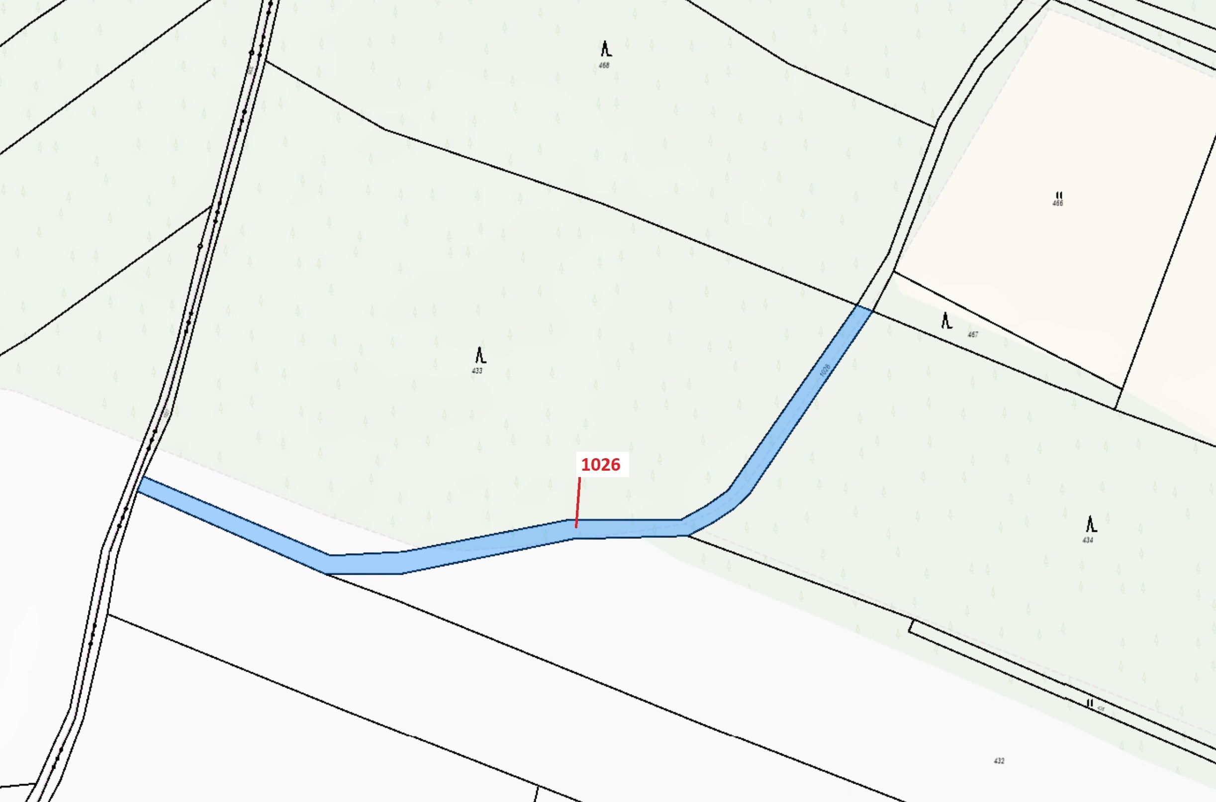 Ostatní plocha o výměře 1135 m2, podíl 1/1, katastrální území Olešnice u Rychnova nad Kněžnou, obec 