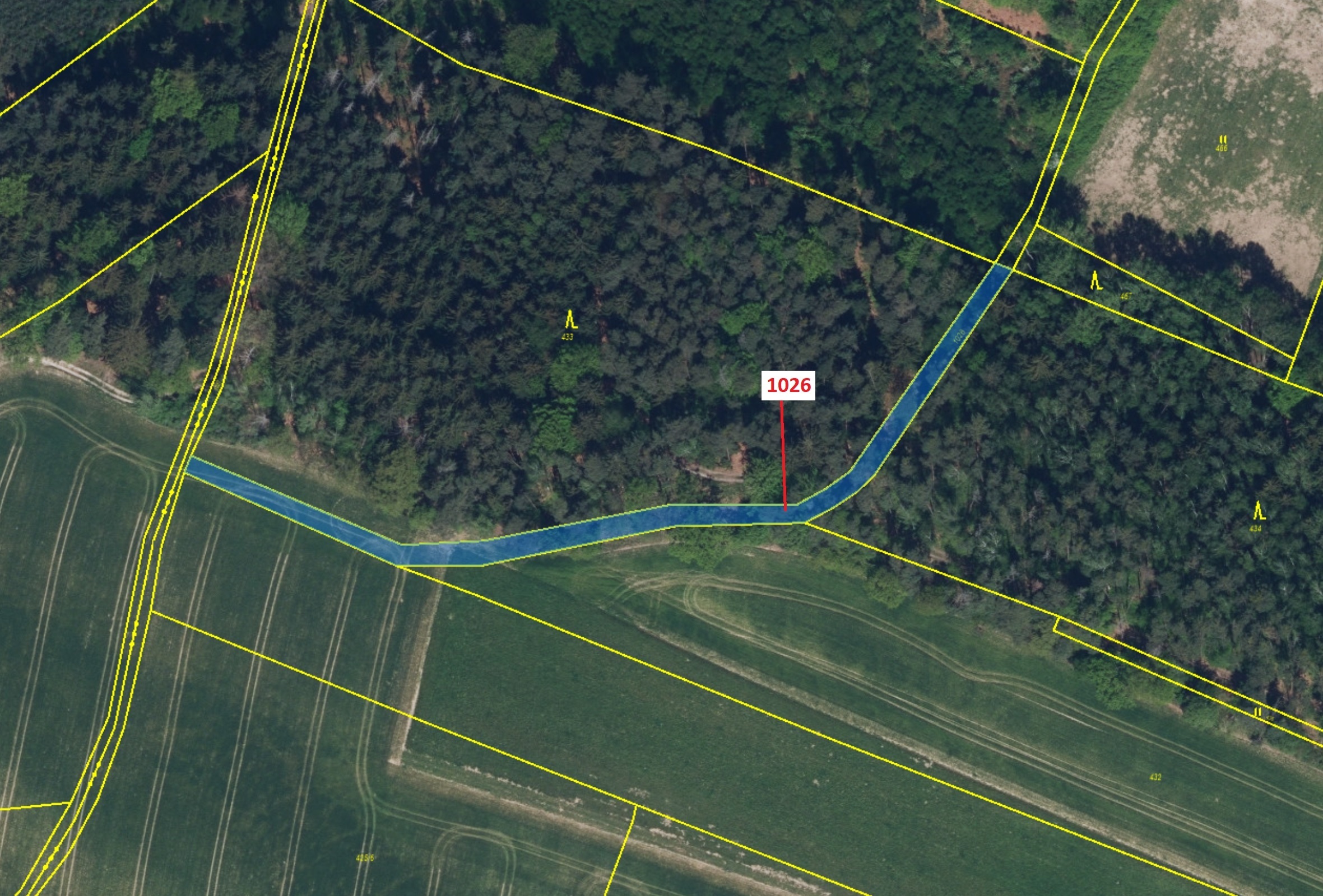 Ostatní plocha o výměře 1135 m2, podíl 1/1, katastrální území Olešnice u Rychnova nad Kněžnou, obec 