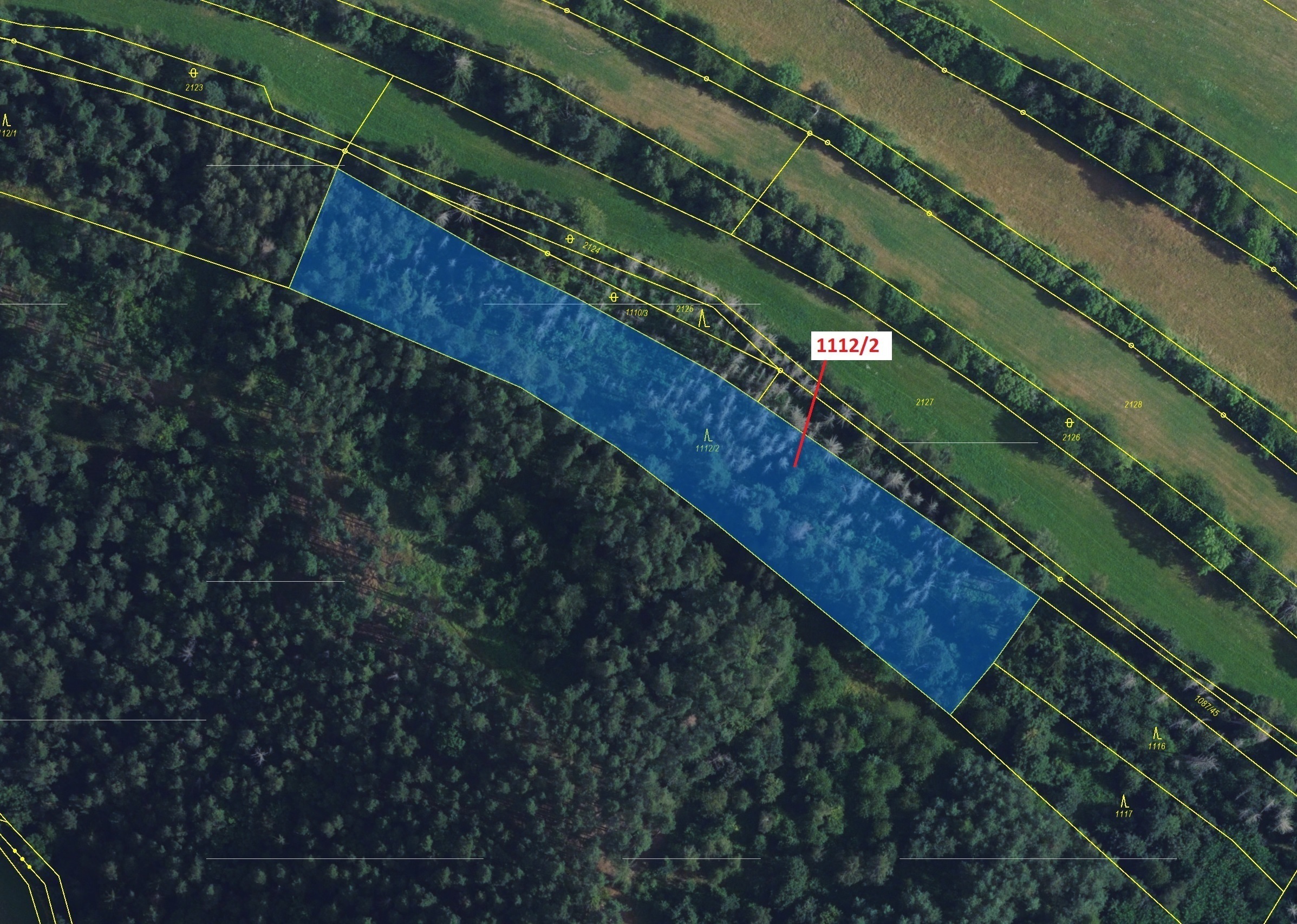 Lesní pozemek o výměře 5233 m2, podíl 1/1, katastrální území Žďárec, obec Žďárec, obec s rozšířenou 