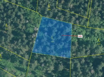 Prodej pozemku, les, 1 722 m²