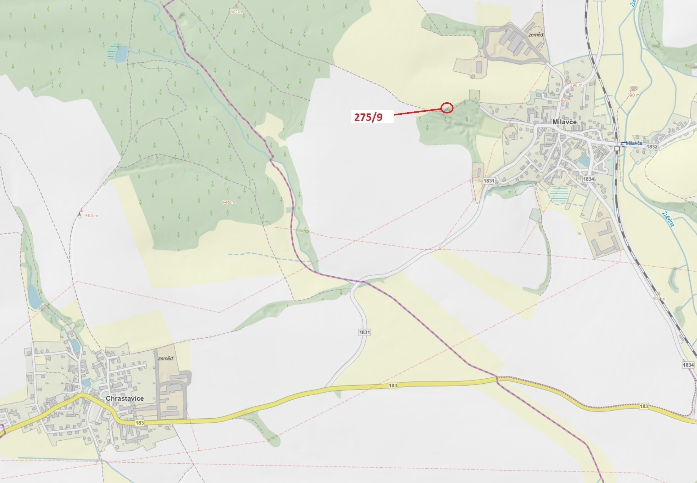 Orná půda o výměře 72 m2, podíl 1/1, katastrální území Milavče, obec Milavče, obec s rozšířenou půso