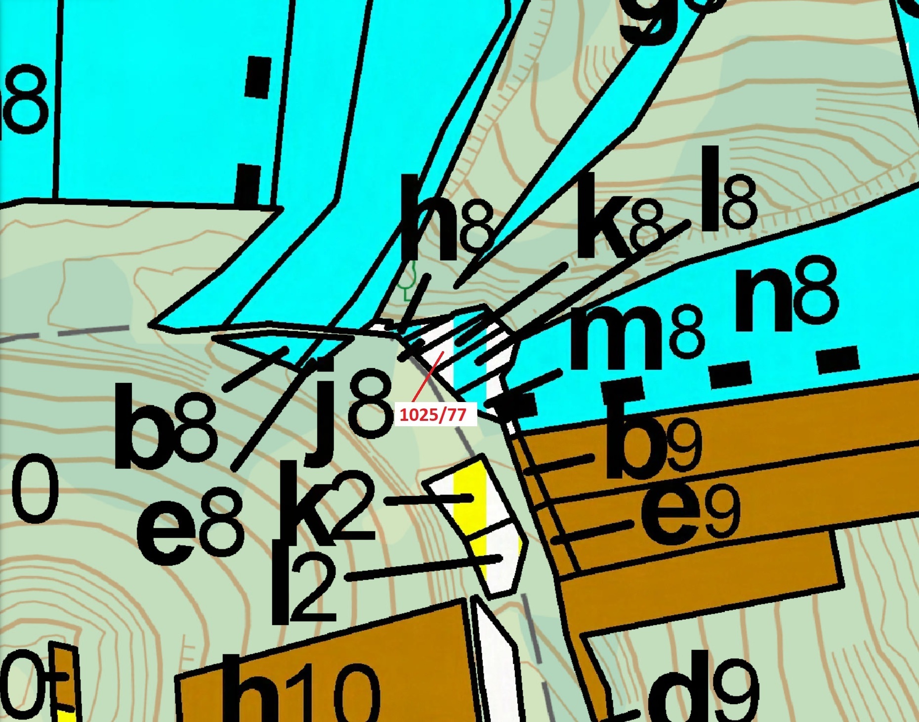 Lesní pozemek o výměře 140 m2, podíl 1/1, katastrální území Kounické Předměstí, obec Ivančice, obec 