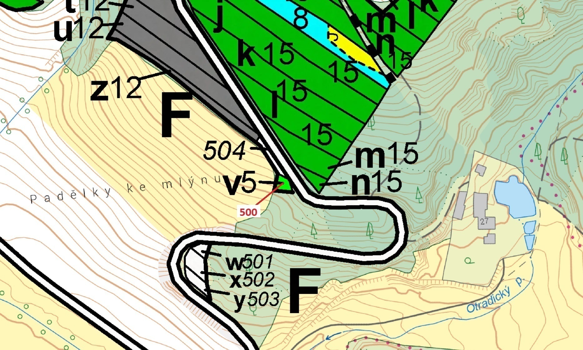 Lesní pozemek o výměře 177 m2, podíl 1/1, katastrální území Jedov, obec Náměšť nad Oslavou, obec s r