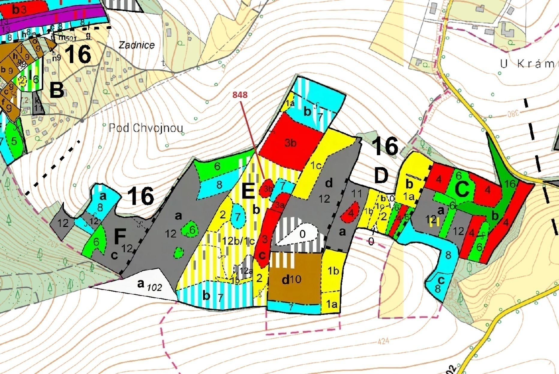 Lesní pozemek o výměře 81 658 m2, podíl 1/1, katastrální území Krámy, obec Nové Dvory, obec s rozšíř