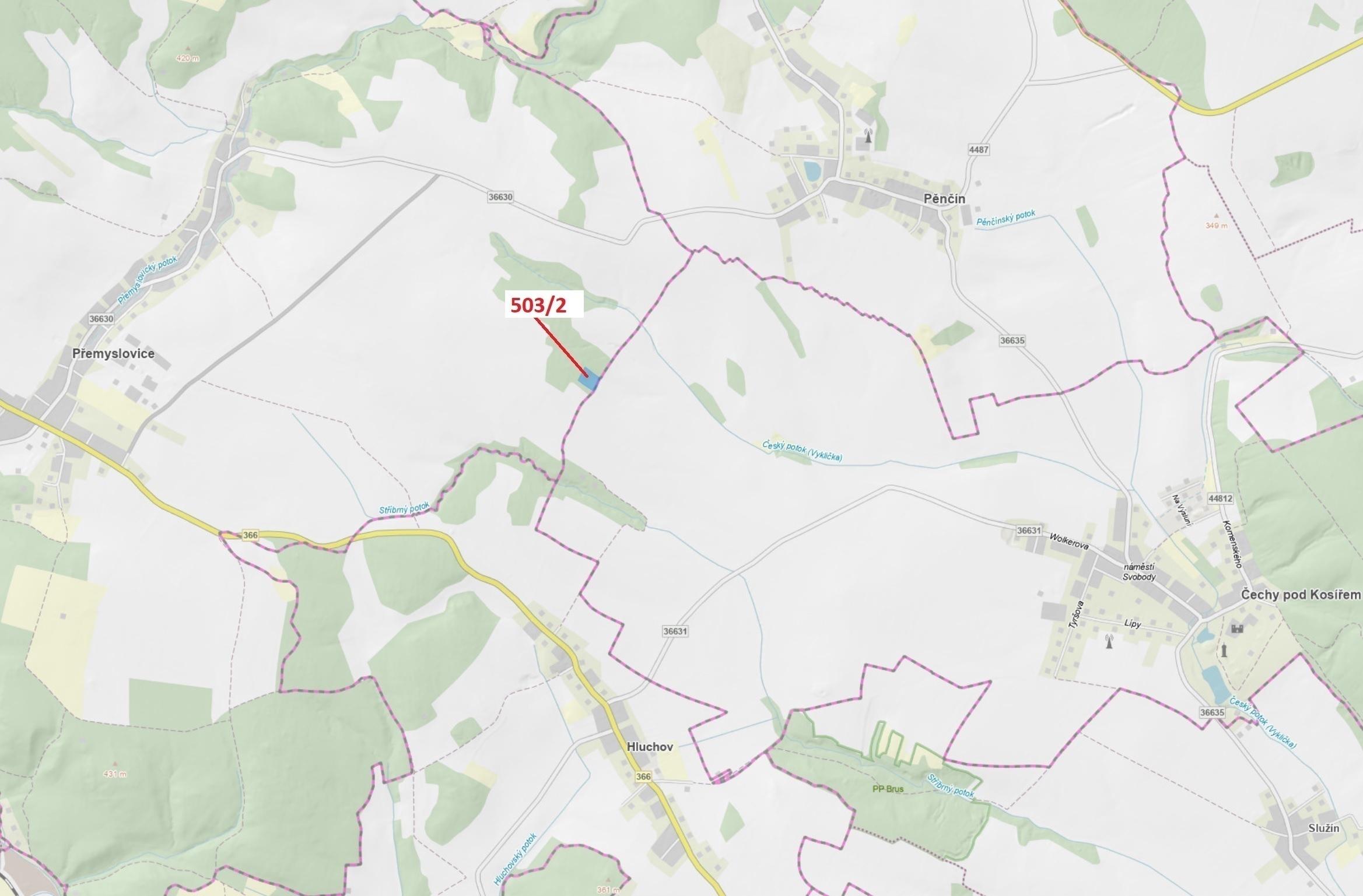 Lesní pozemek o výměře 6 942 m2, podíl 1/1, katastrální území Přemyslovice, obec Přemyslovice, obec 