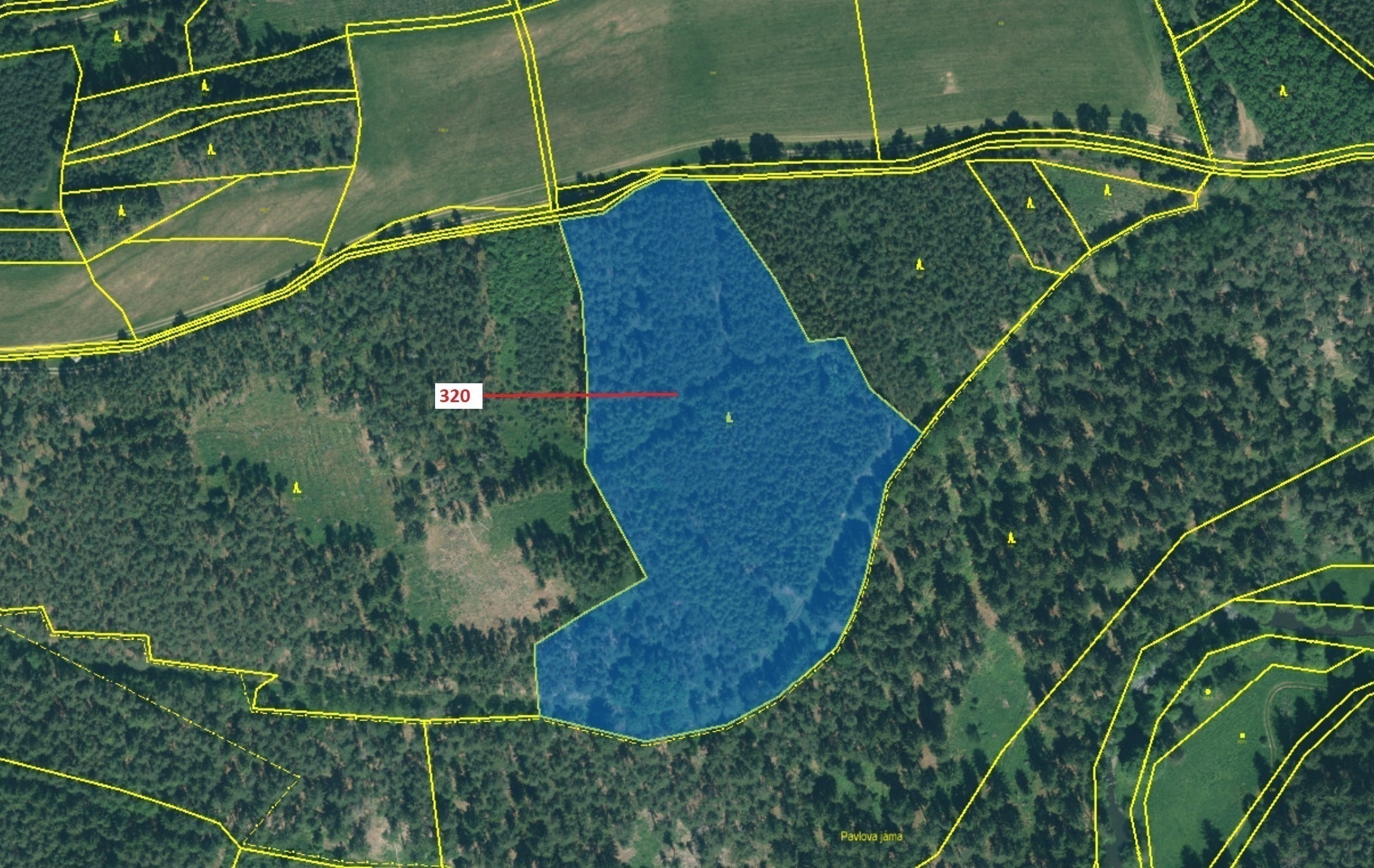 Lesní pozemek o výměře 25 896 m2, podíl 1/1, katastrální území Vysočany u Manětína, obec Manětín, ob