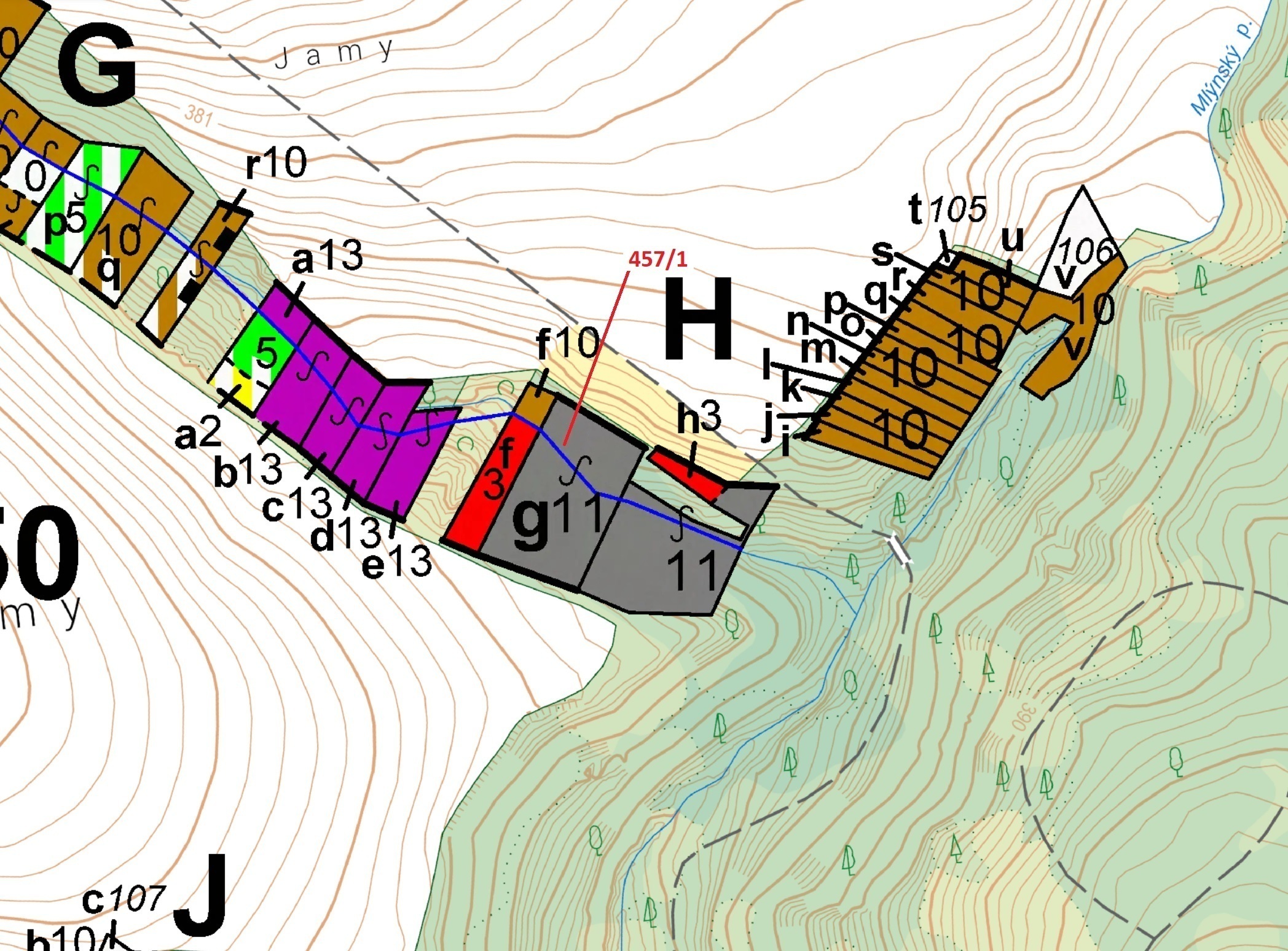 Lesní pozemek o výměře 4115 m2, podíl 1/1, katastrální území Přešovice, obec Přešovice, obec s rozší