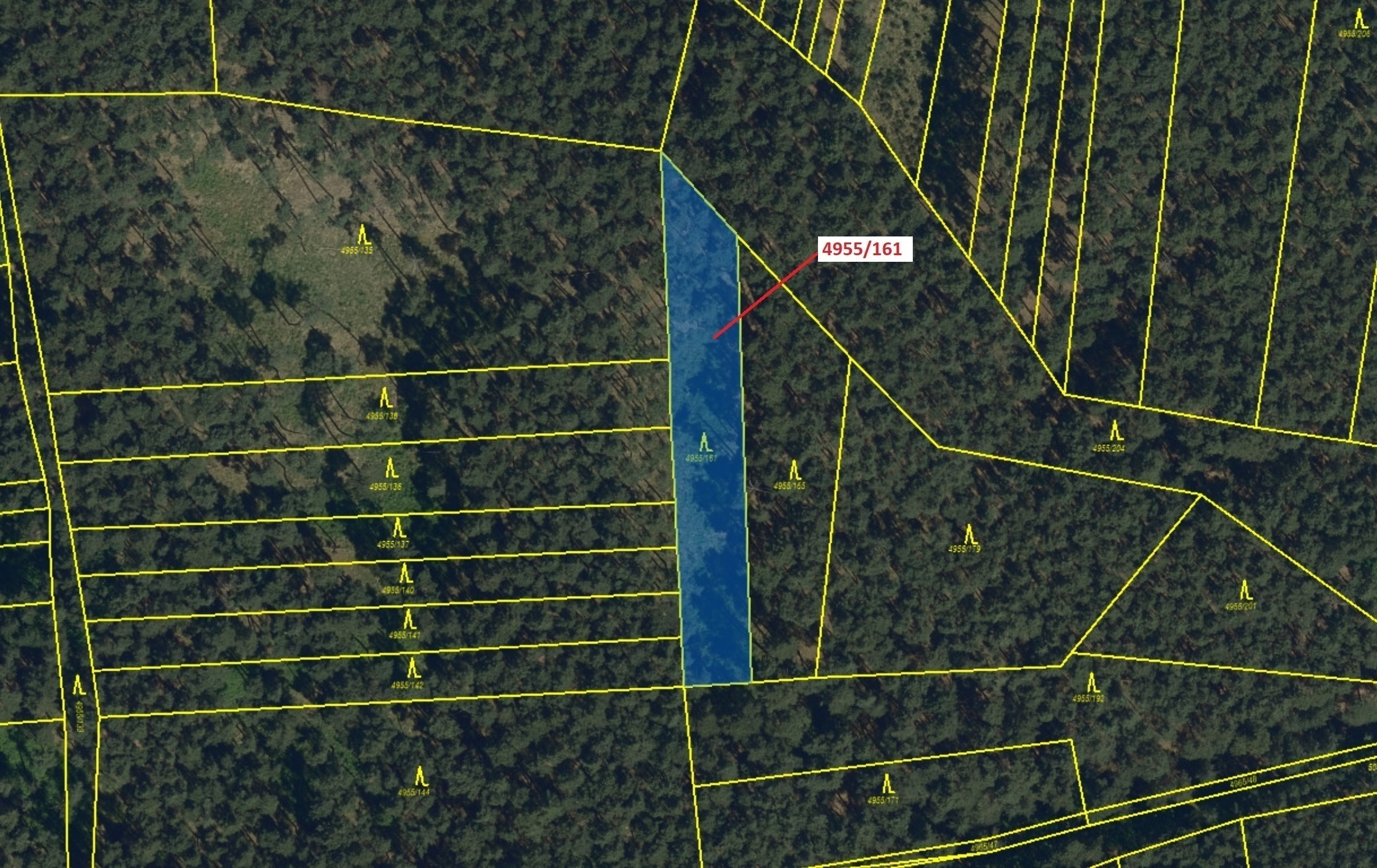 Lesní pozemek o výměře 1702 m2, podíl 1/1, katastrální území Vracov, obec Vracov, obec s rozšířenou 