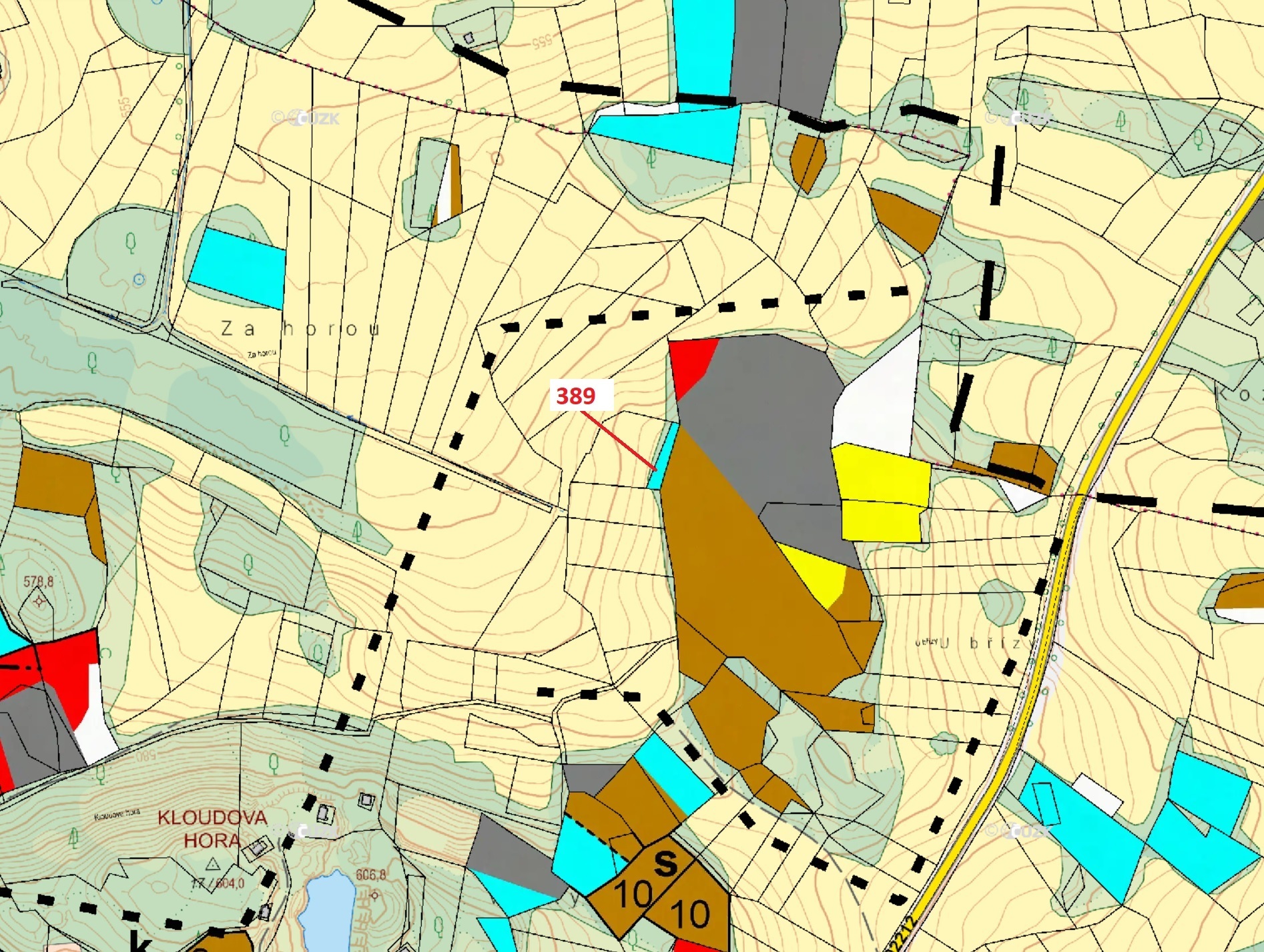 Lesní pozemek o výměře 332 m2, podíl 1/1, katastrální území Zavlekov, obec Zavlekov, obec s rozšířen