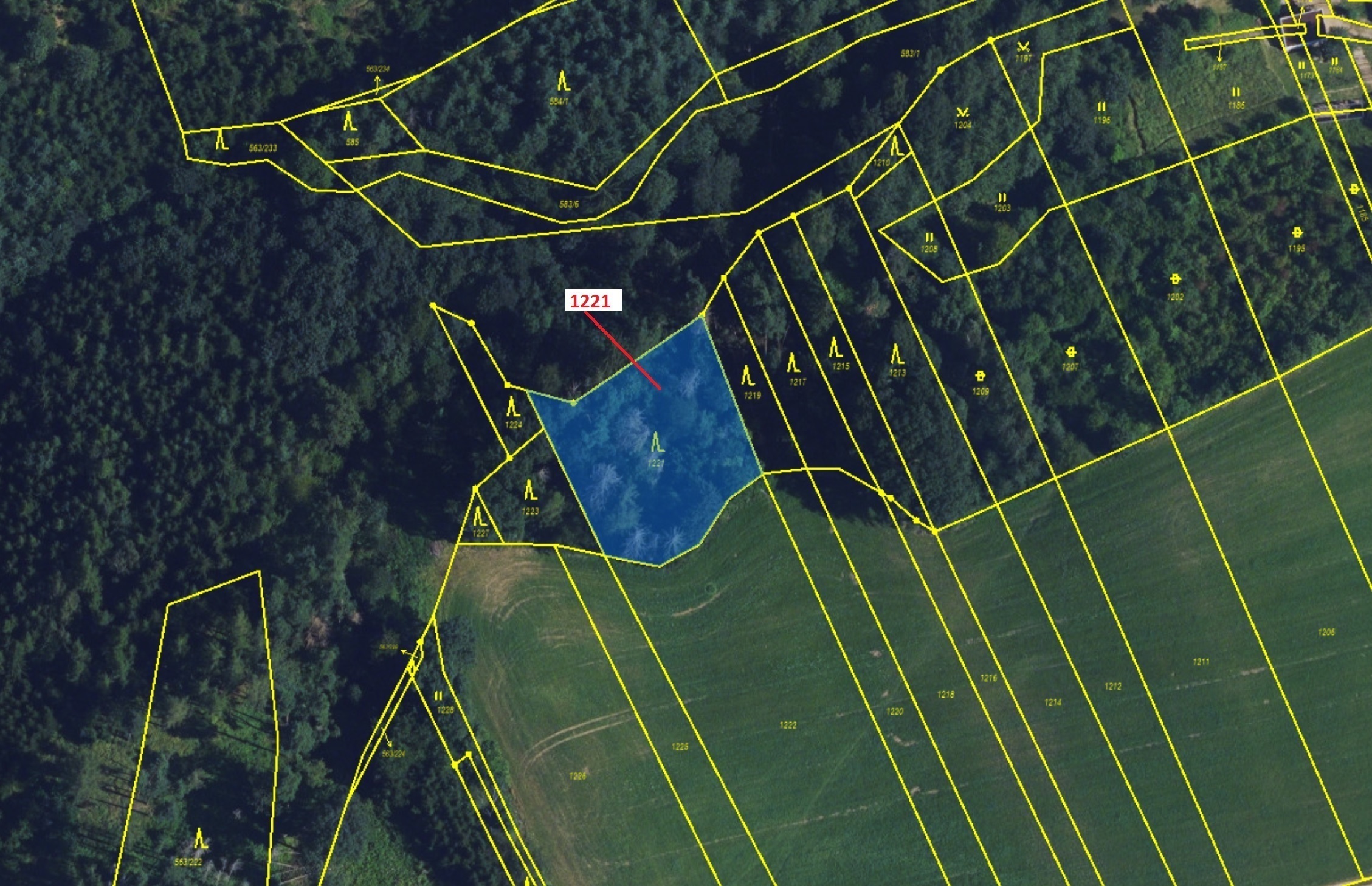 Lesní pozemek o výměře 1590 m2, podíl 1/1, katastrální území Spešov, obec Spešov, obec s rozšířenou 