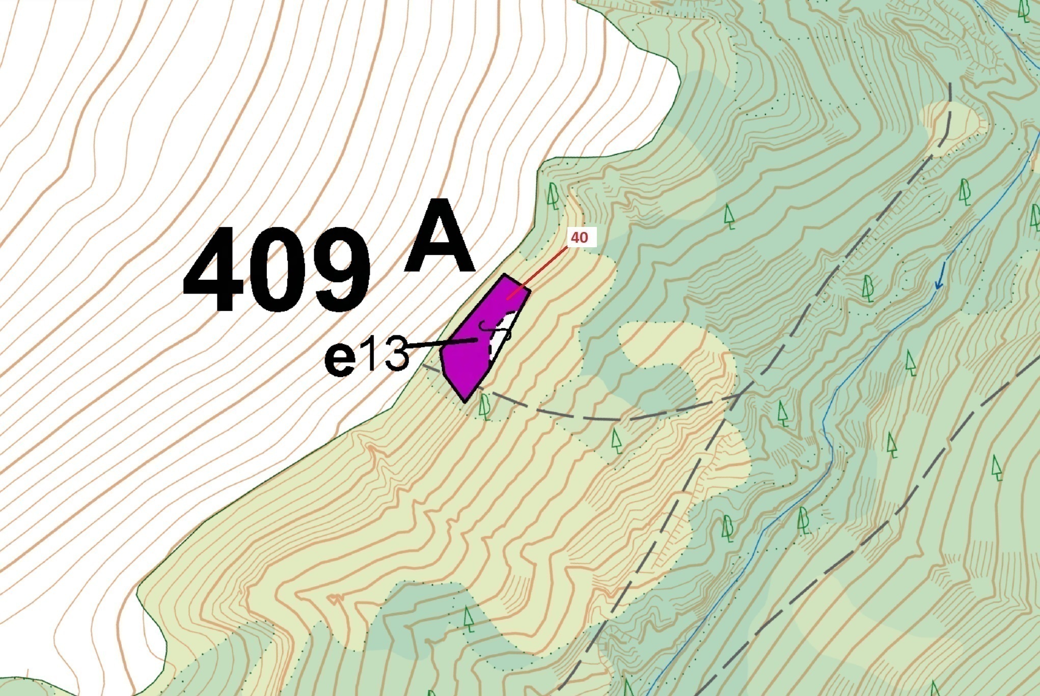 Lesní pozemek o výměře 1403 m2, podíl 1/1, katastrální území Vysočany u Manětína, obec Manětín, obec