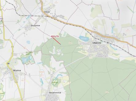 Prodej pozemku, les, 1 662 m²