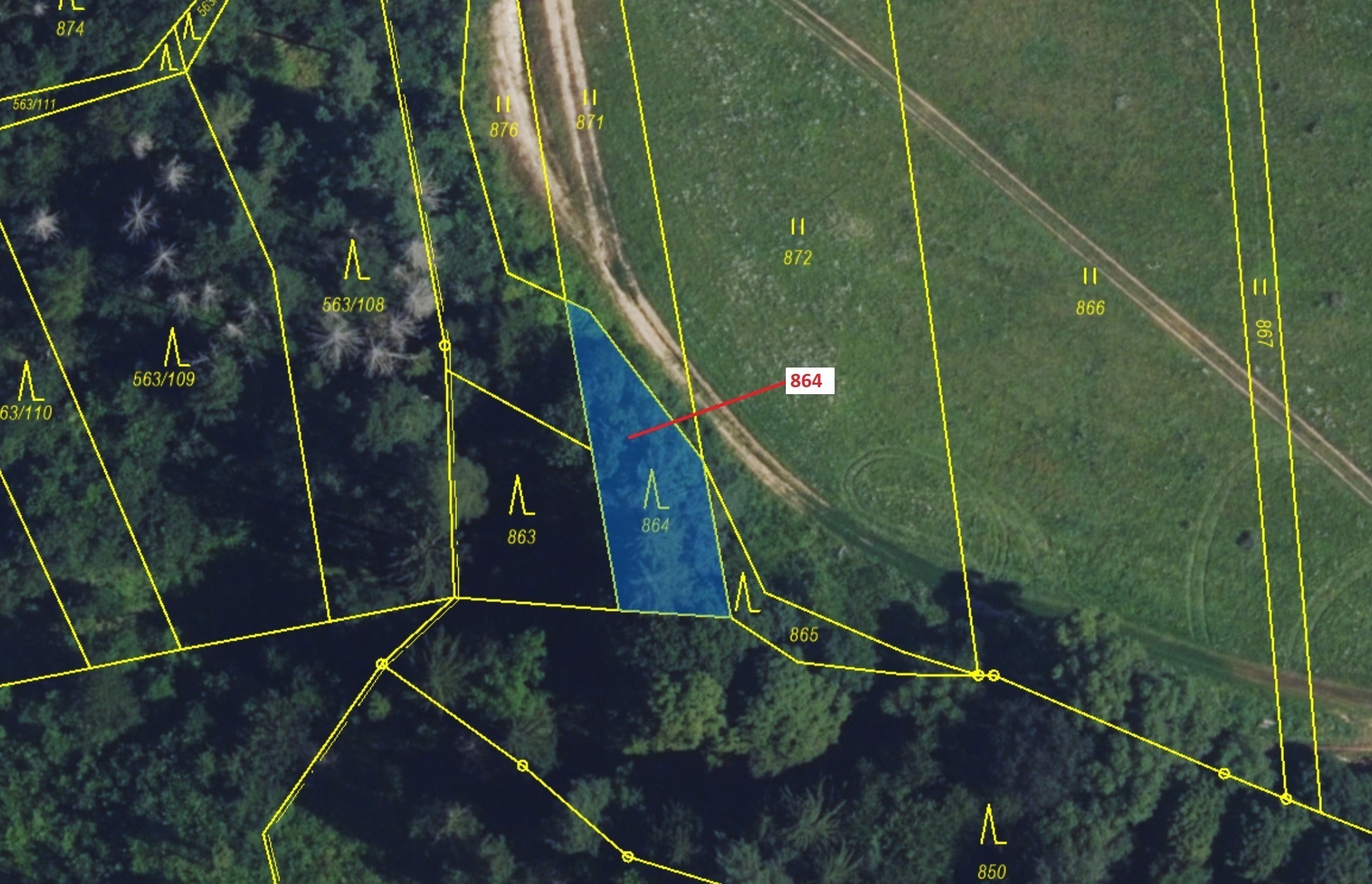 Lesní pozemek o výměře 297 m2, podíl 1/1, katastrální území Spešov, obec Spešov, obec s rozšířenou p