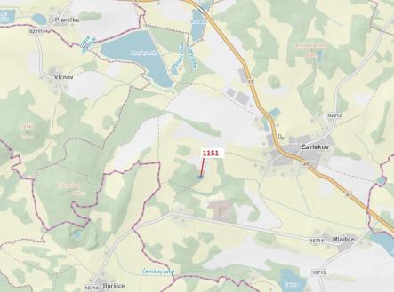 Prodej pozemku, les, 1 331 m²