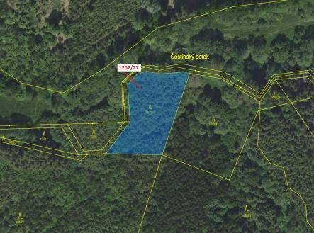 Prodej pozemku, les, 2 055 m²