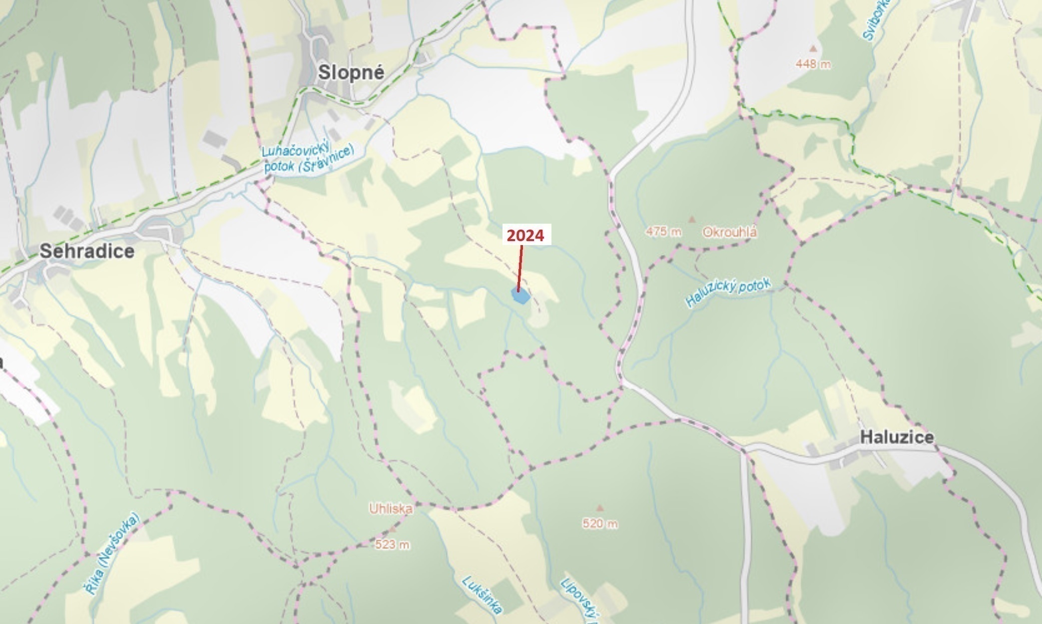 Lesní pozemek o výměře 8536 m2, podíl 1/1, katastrální území Slopné, obec Slopné, obec s rozšířenou 