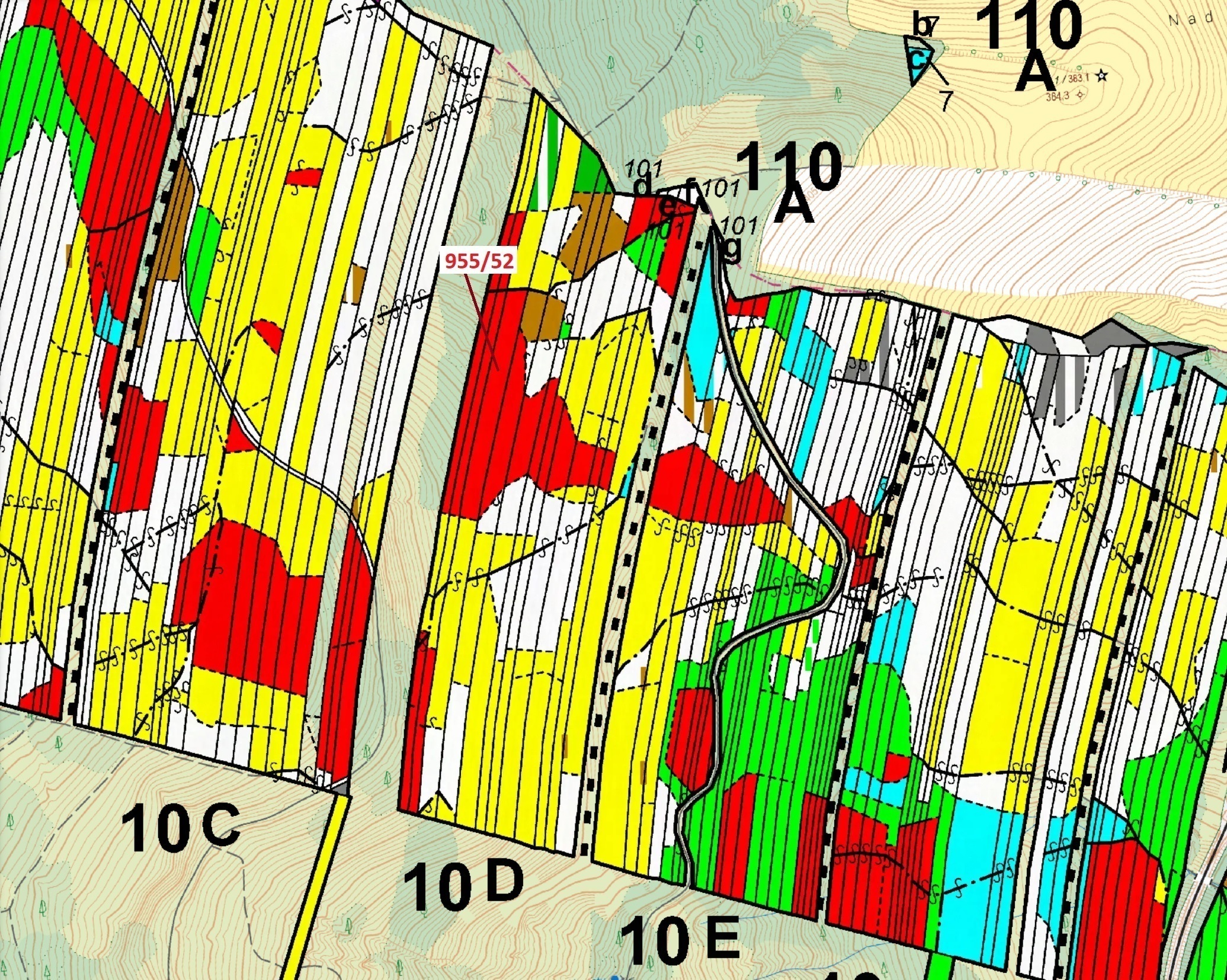 Lesní pozemek o výměře 12 014 m2, podíl 1/1, katastrální území Nová Hradečná, obec Nová Hradečná, ob