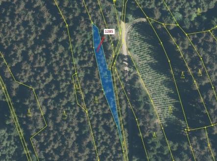 Prodej pozemku, les, 849 m²
