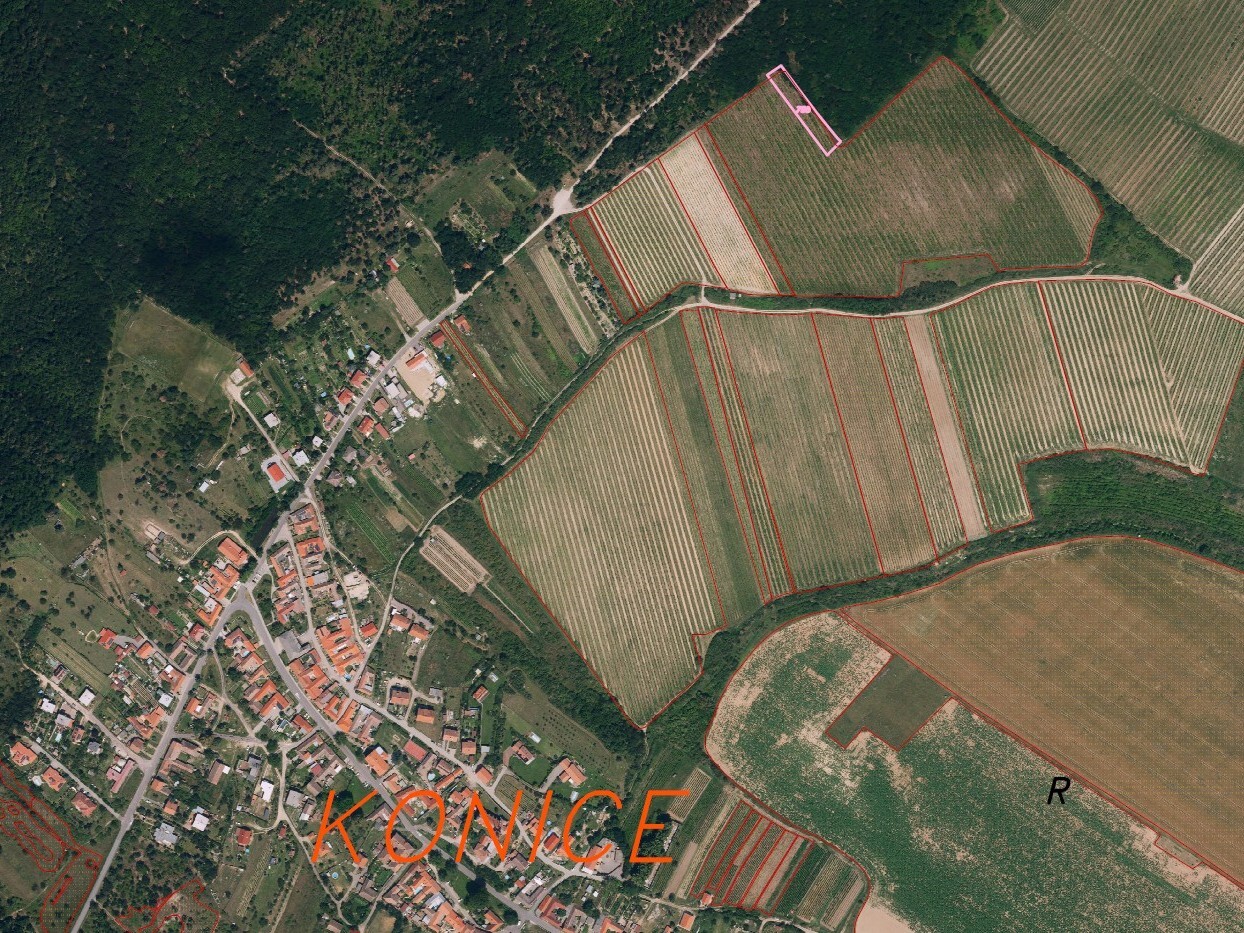 Pozemek o velikosti 1683m2, Konice u Znojma