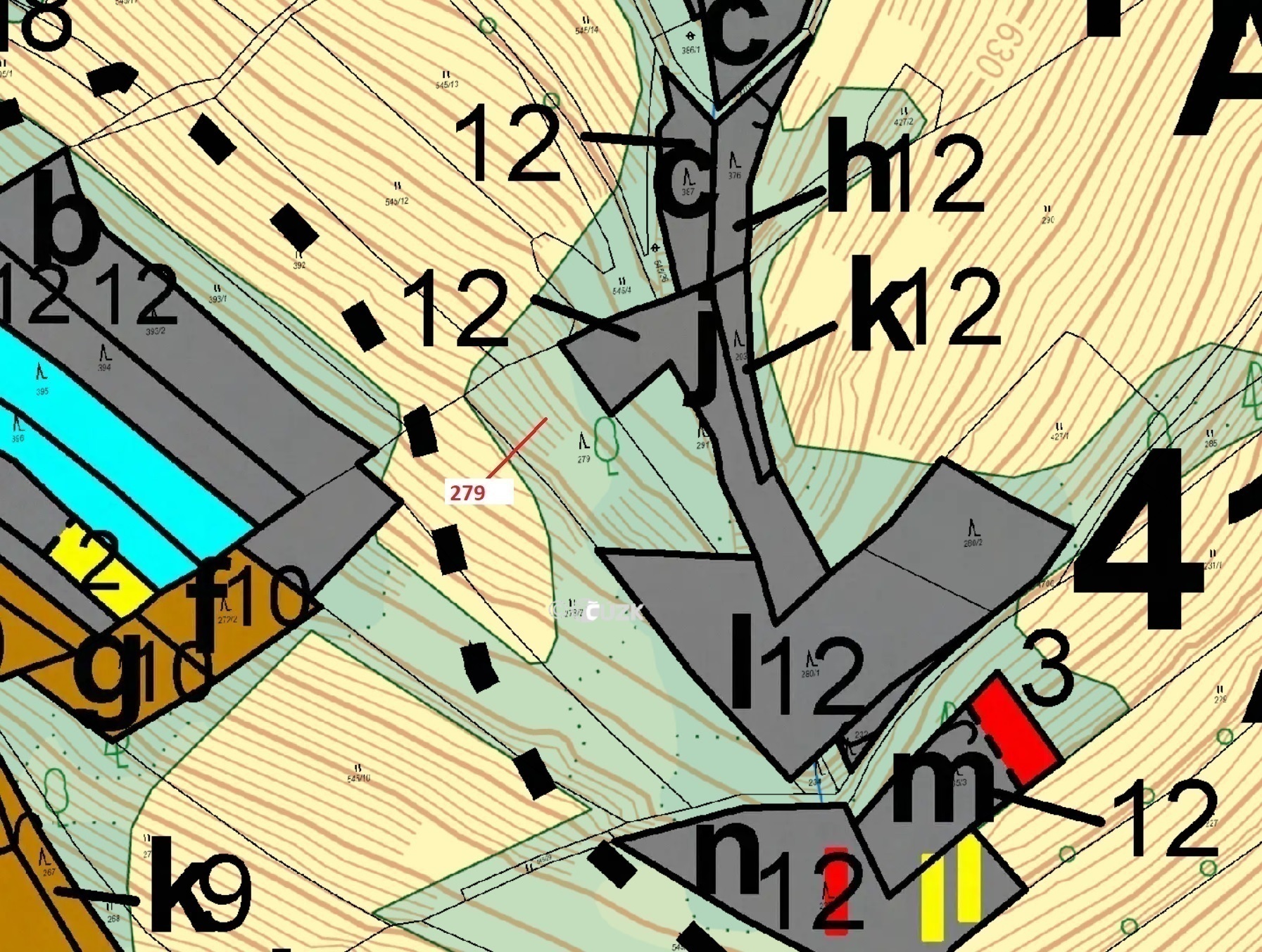 Lesní pozemek o výměře 1413 m2, podíl 1/1, katastrální území Zděchov, obec Zděchov, obec s rozšířeno