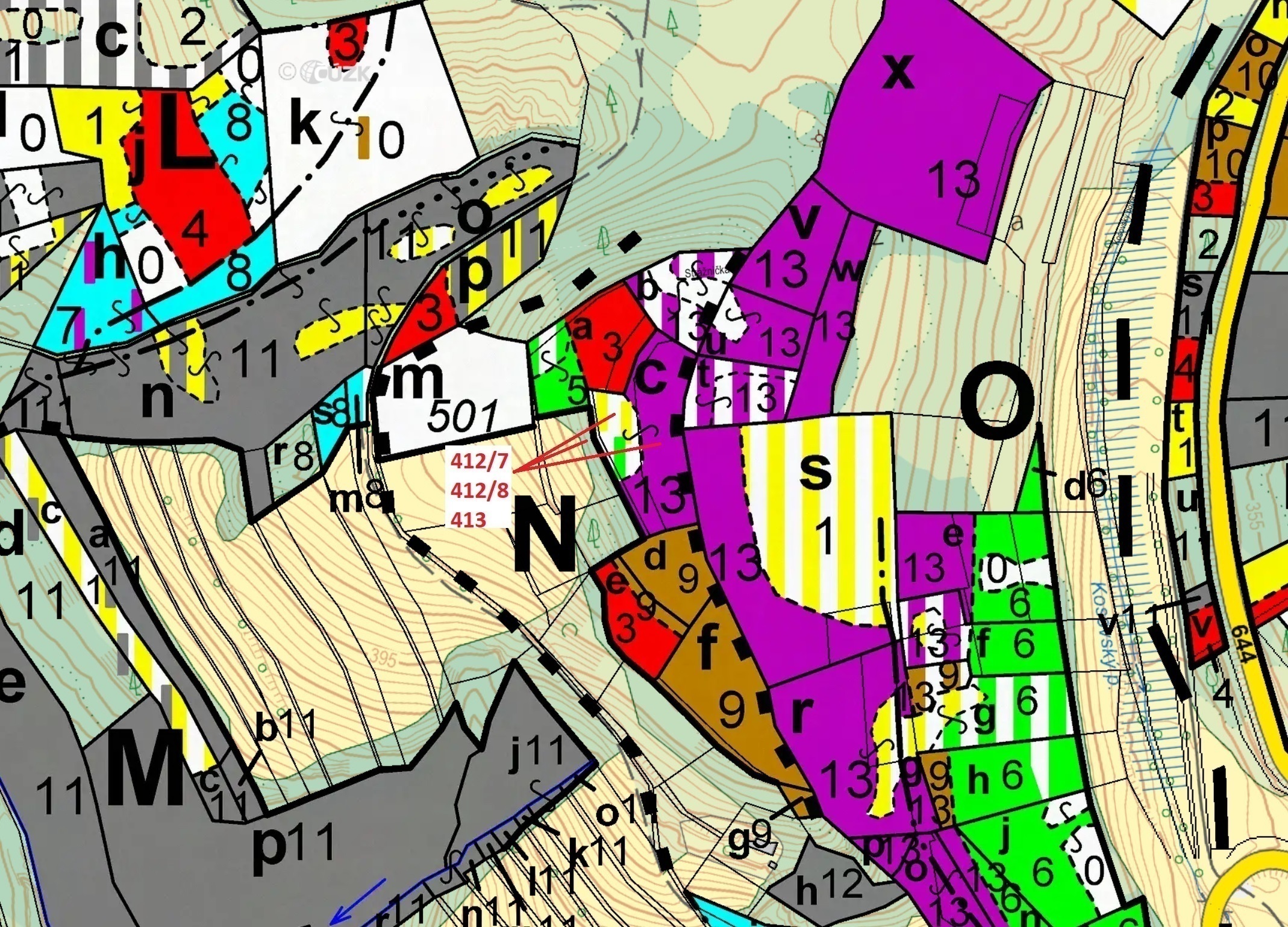 Lesní pozemek o výměře 3 744 m2, podíl 1/1, katastrální území Vranová, obec Vranová Lhota, obec s ro