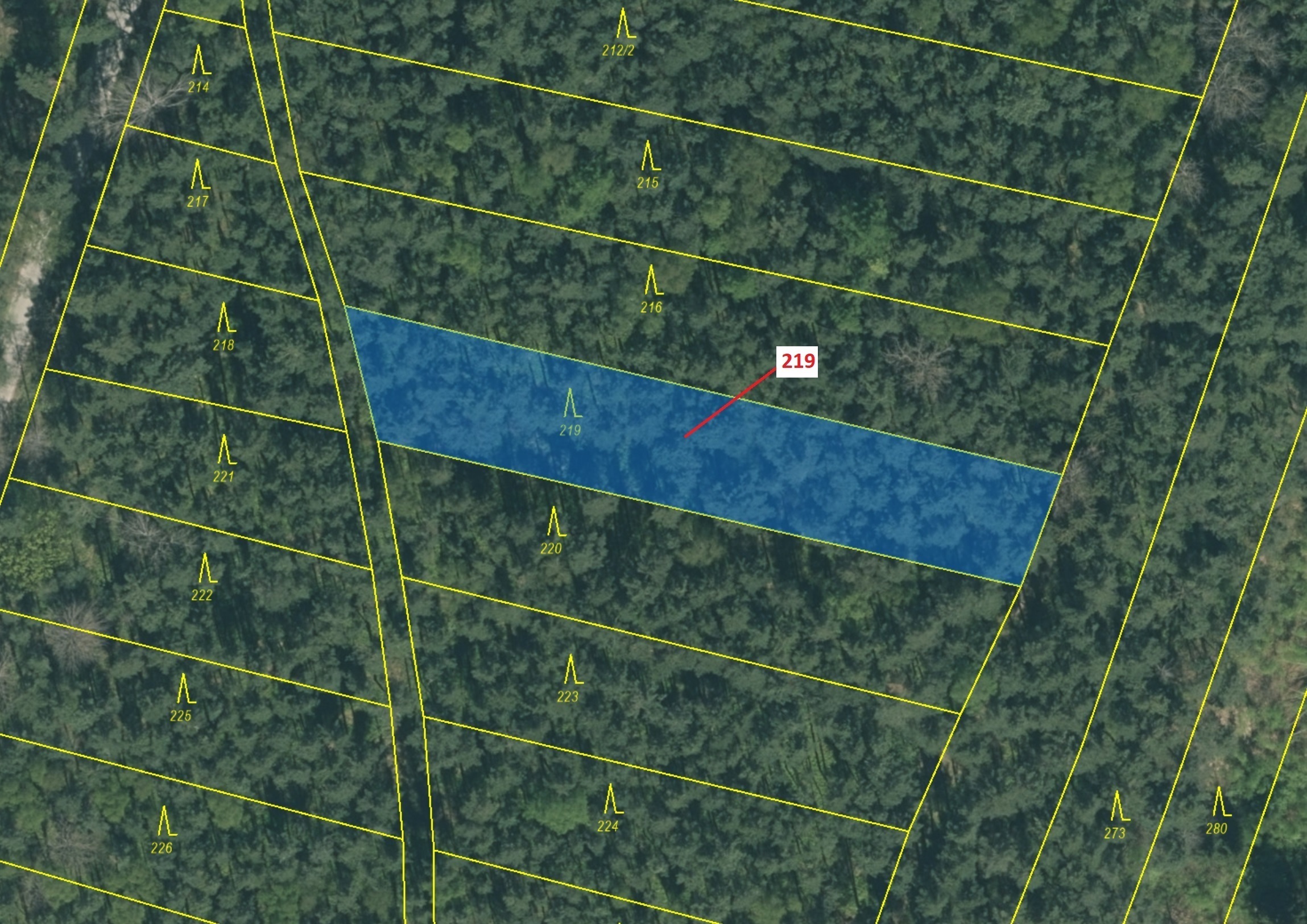 Lesní pozemek o výměře 1673 m2, podíl 1/1, katastrální území Mokrá u Soběslavi, obec Vesce, obec s r