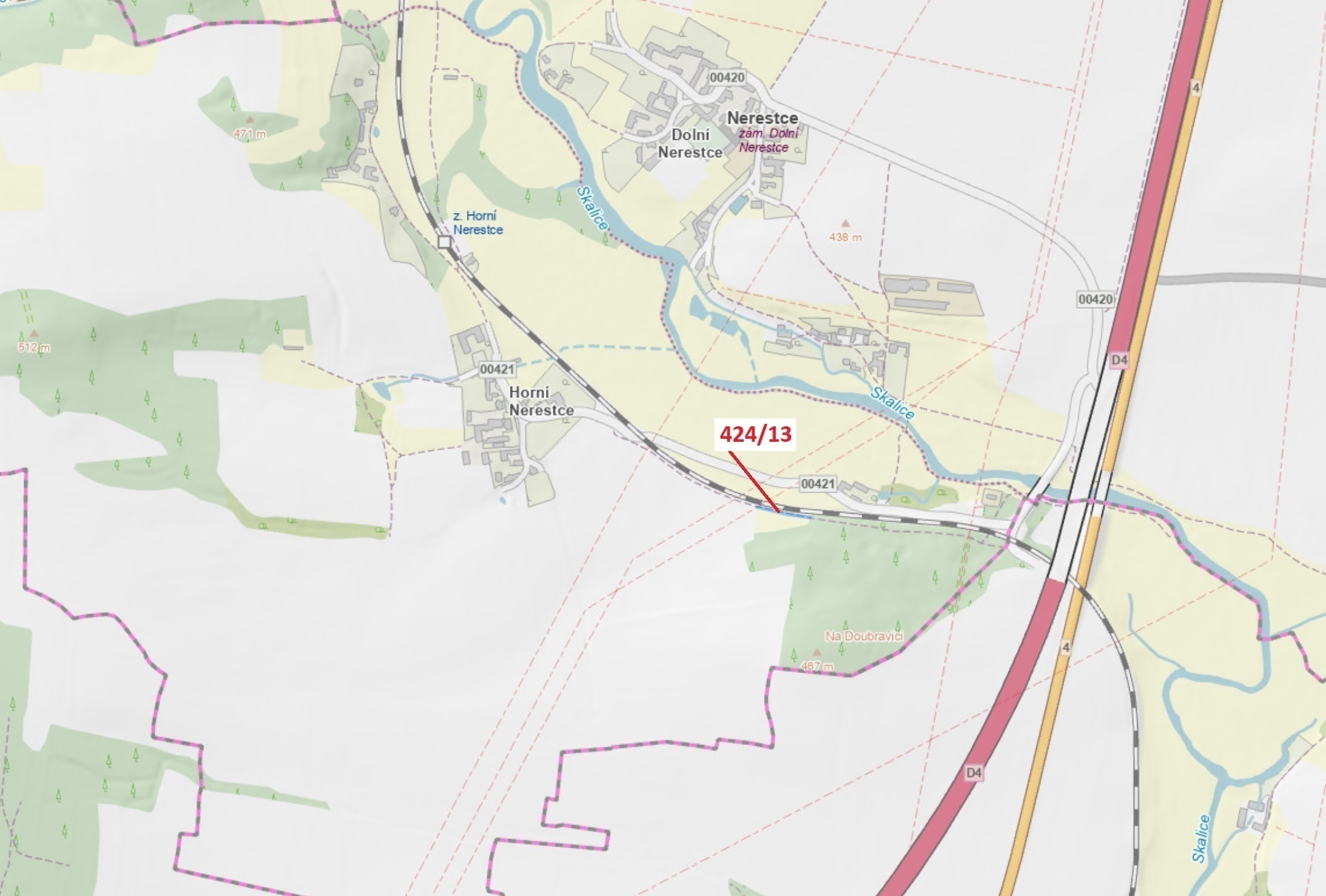 Ostatní plocha o výměře 392 m2, podíl 1/1, katastrální území Horní Nerestce, obec Nerestce, obec s r