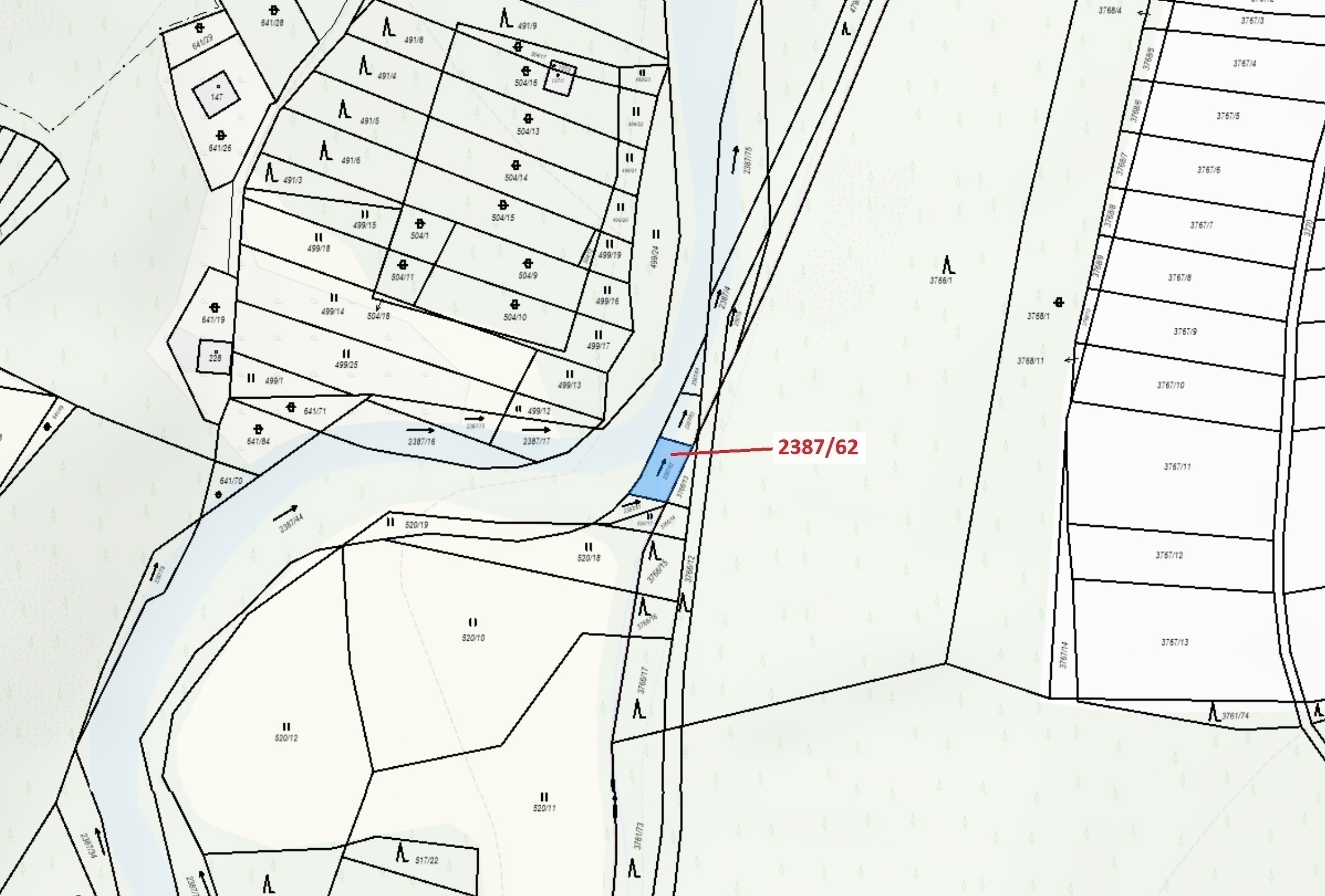 Vodní plocha o výměře 88 m2, podíl 1/1, katastrální území Budkovice, obec Ivančice, obec s rozšířeno