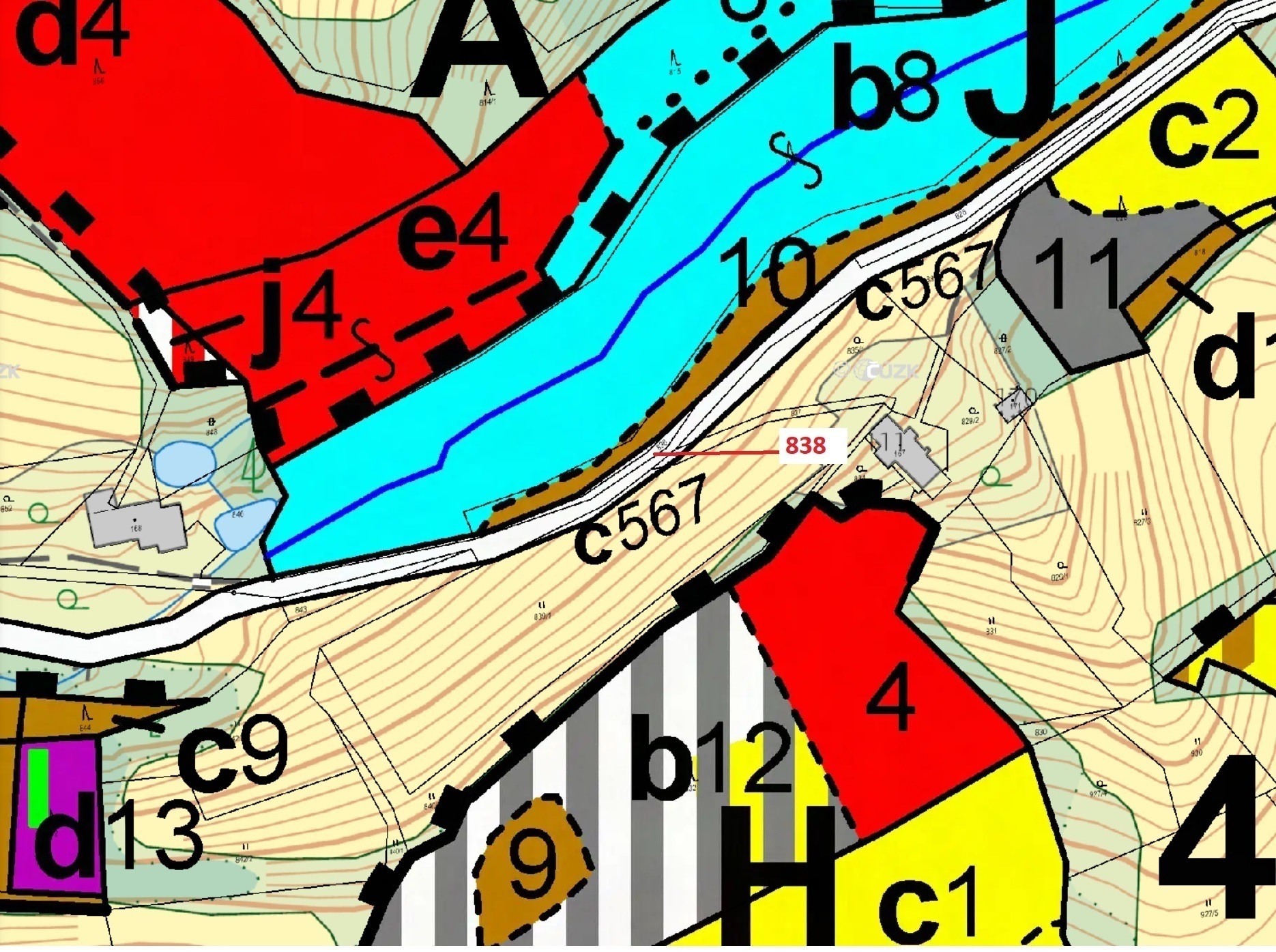 Lesní pozemek o výměře 72 m2, podíl 1/1, katastrální území Ohnišov, obec Ohnišov, obec s rozšířenou 