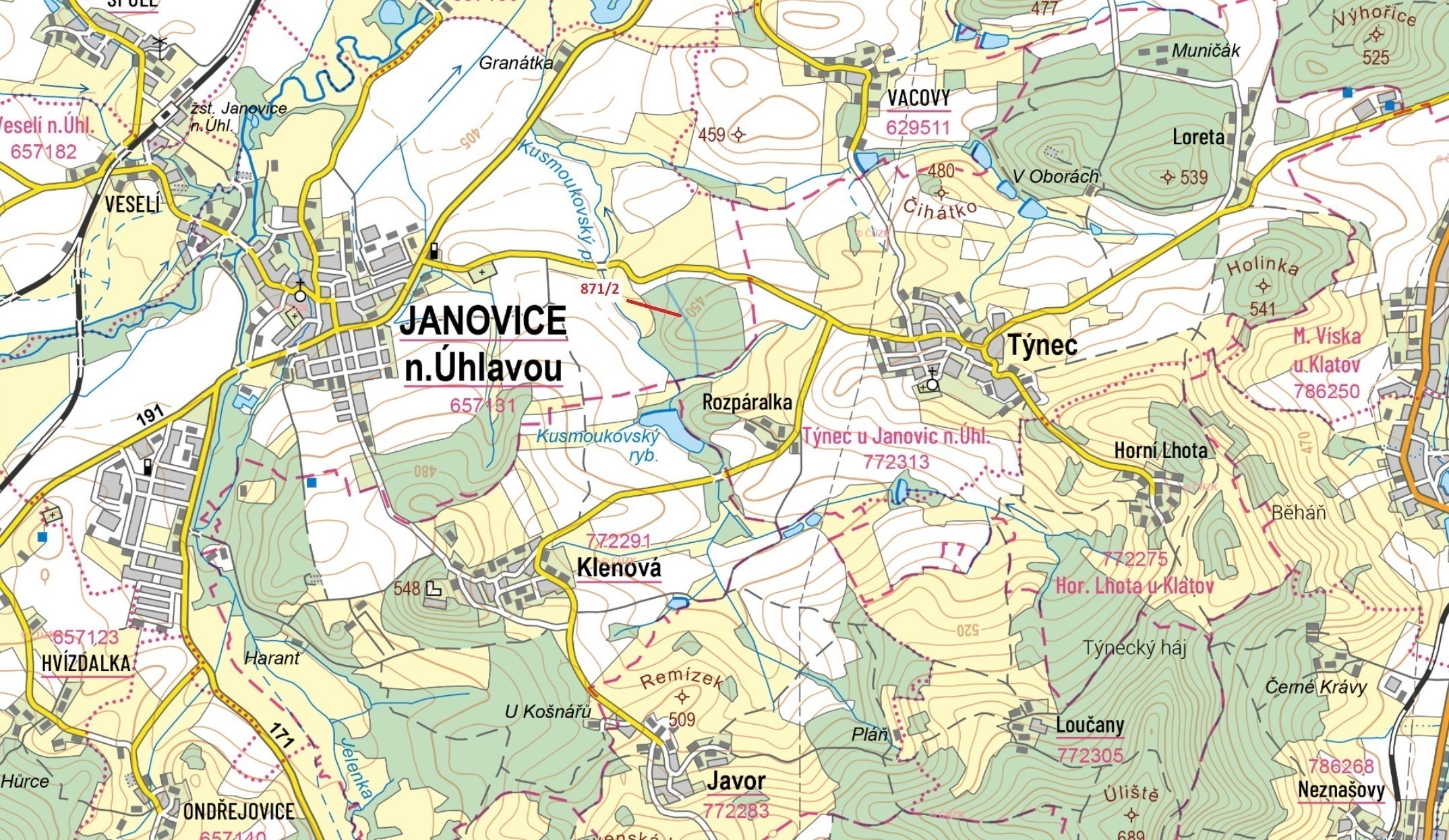 Lesní pozemek o výměře 4 727 m2, podíl 1/1, katastrální území Janovice nad Úhlavou, obec Janovice na