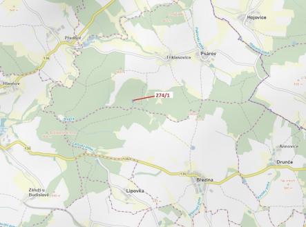 Prodej pozemku, les, 2 949 m²