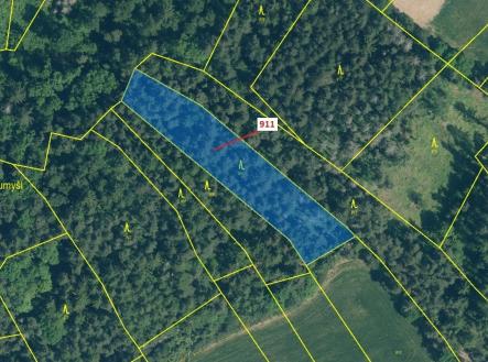 Prodej pozemku, les, 2 882 m²