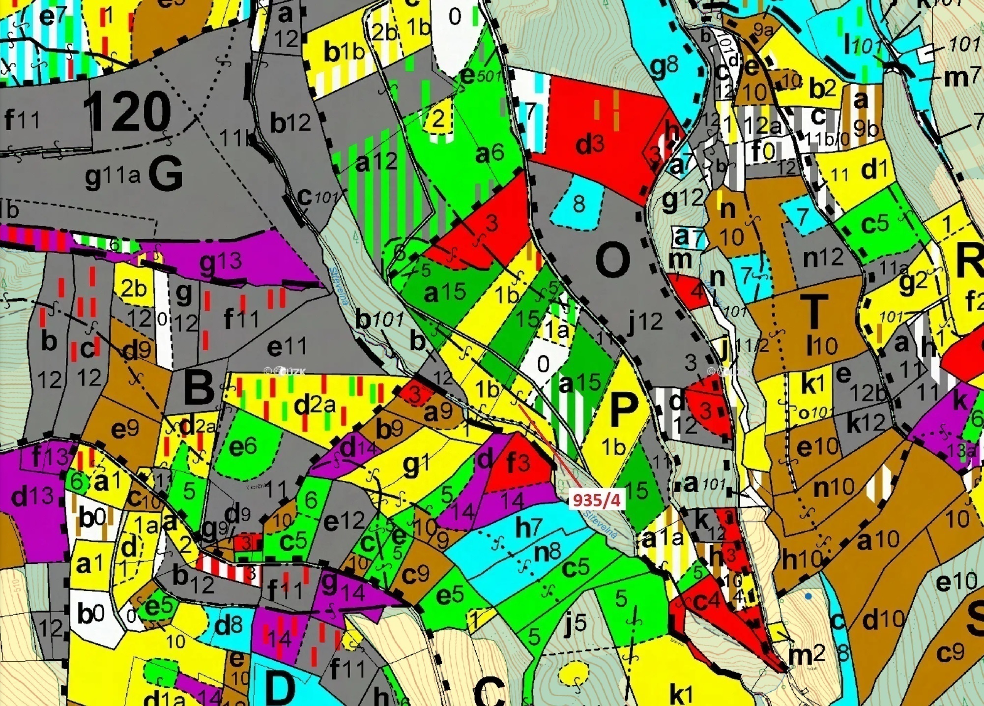Lesní pozemek o výměře 3 532 m2, podíl 1/1, katastrální území Jílové u Držkova, obec Jílové u Držkov