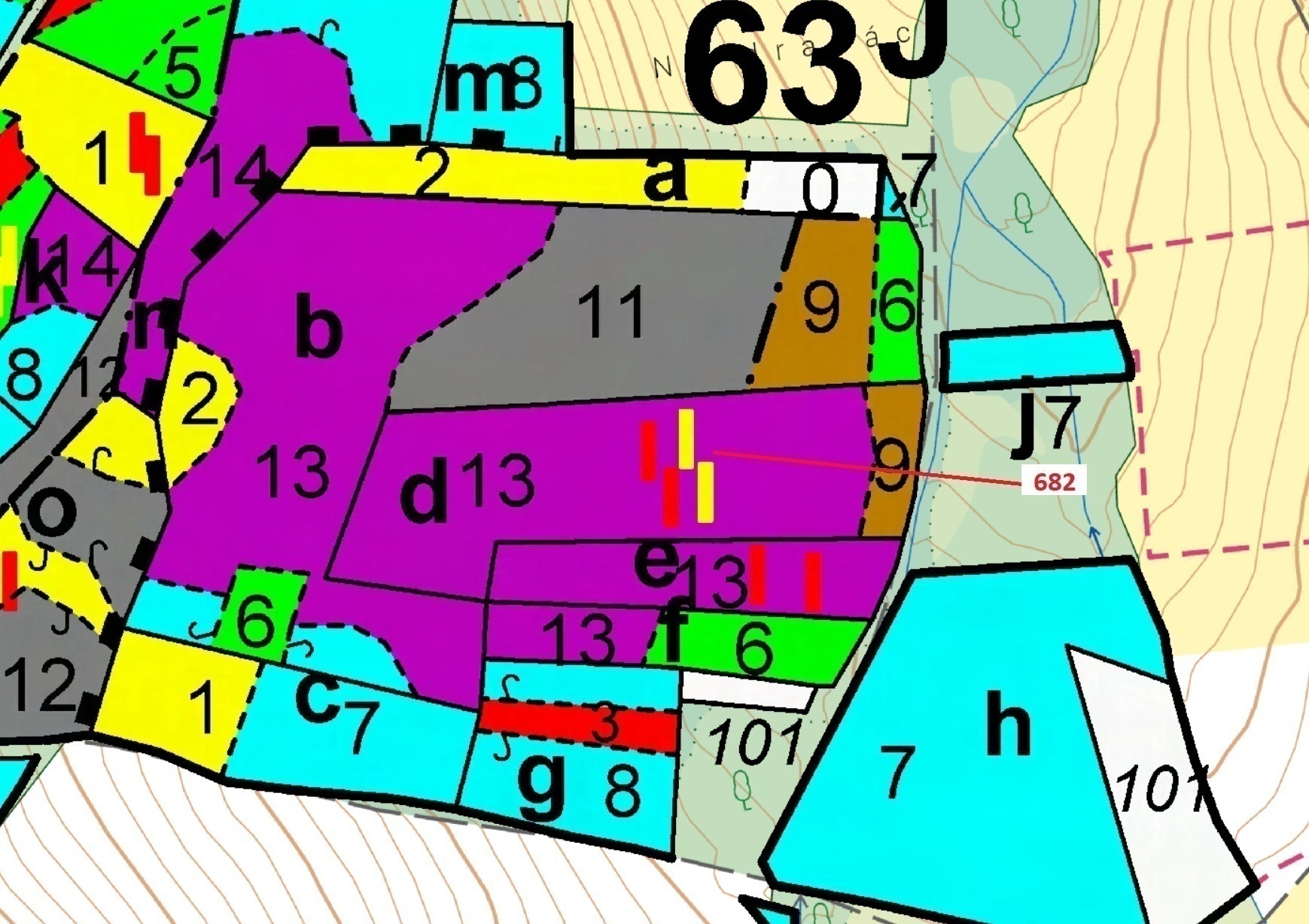 Lesní pozemek o výměře 11 584 m2, podíl 1/1, katastrální území Kuřimany, obec Kuřimany, obec s rozší