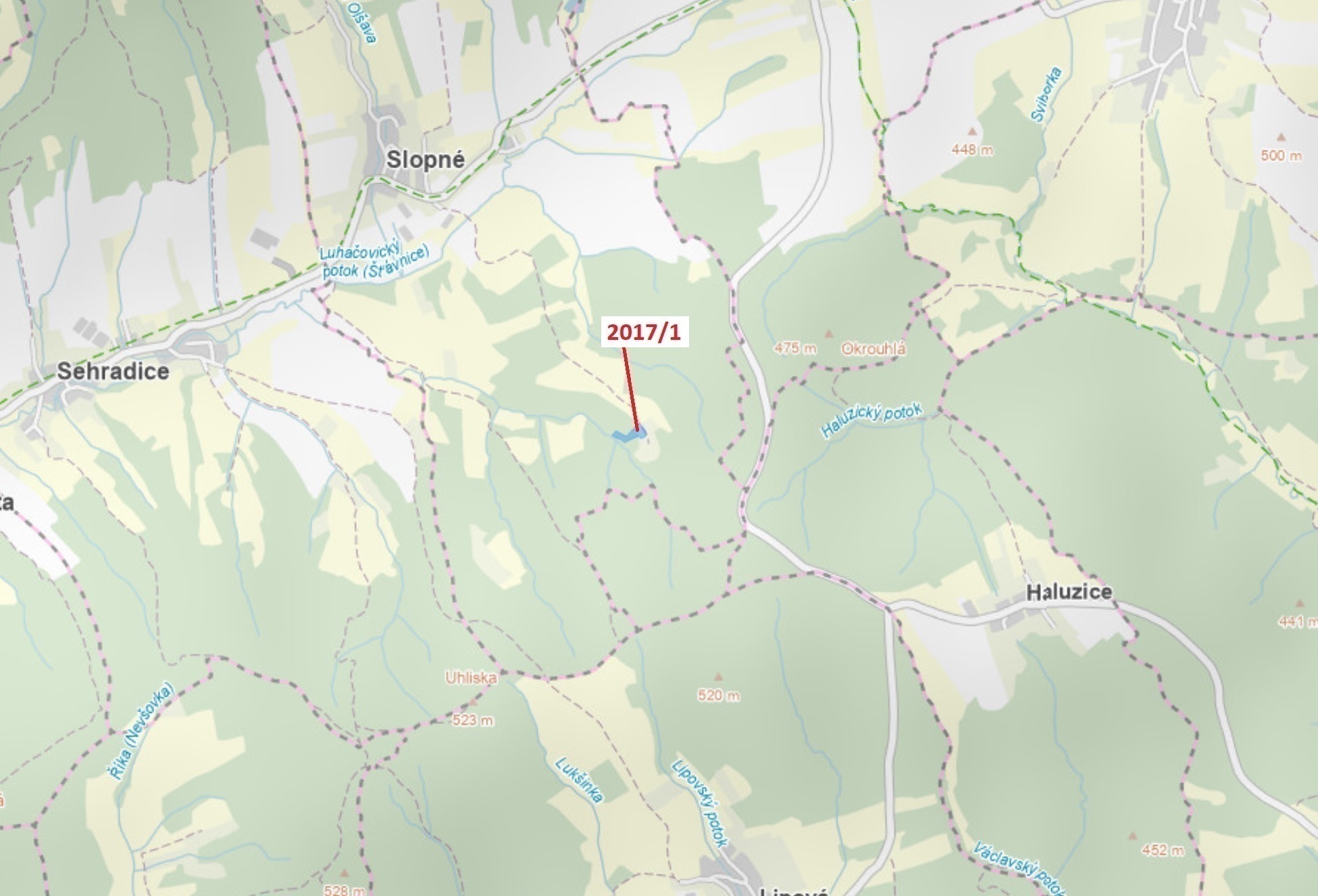 Trvalý travní porost o výměře 7426 m2, podíl 1/1, katastrální území Slopné, obec Slopné, obec s rozš