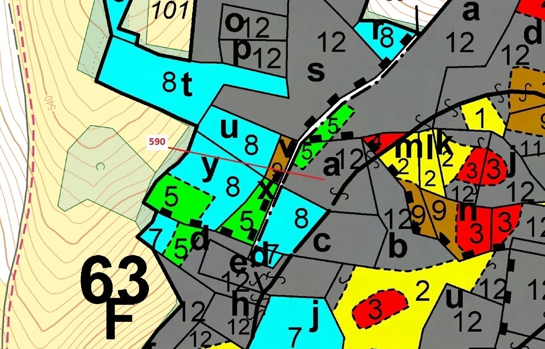 Lesní pozemek o výměře 4807 m2, podíl 1/1, katastrální území Kuřimany, obec Kuřimany, obec s rozšíře