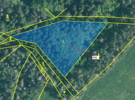 Prodej pozemku, les, 2 947 m²